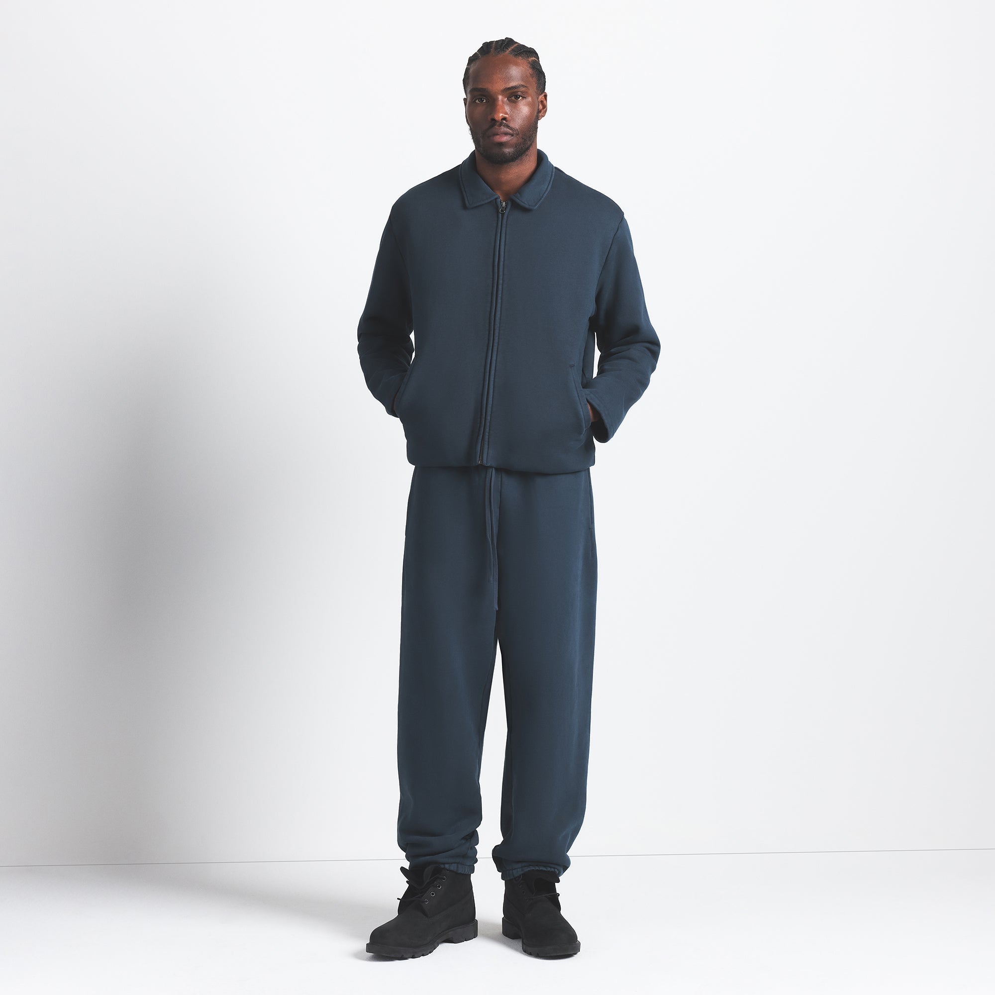 SKIMS HEAVYWEIGHT FLEECE MENS SHERPA-LINED ZIP UP JACKET | NAVY - Mind Türkiye