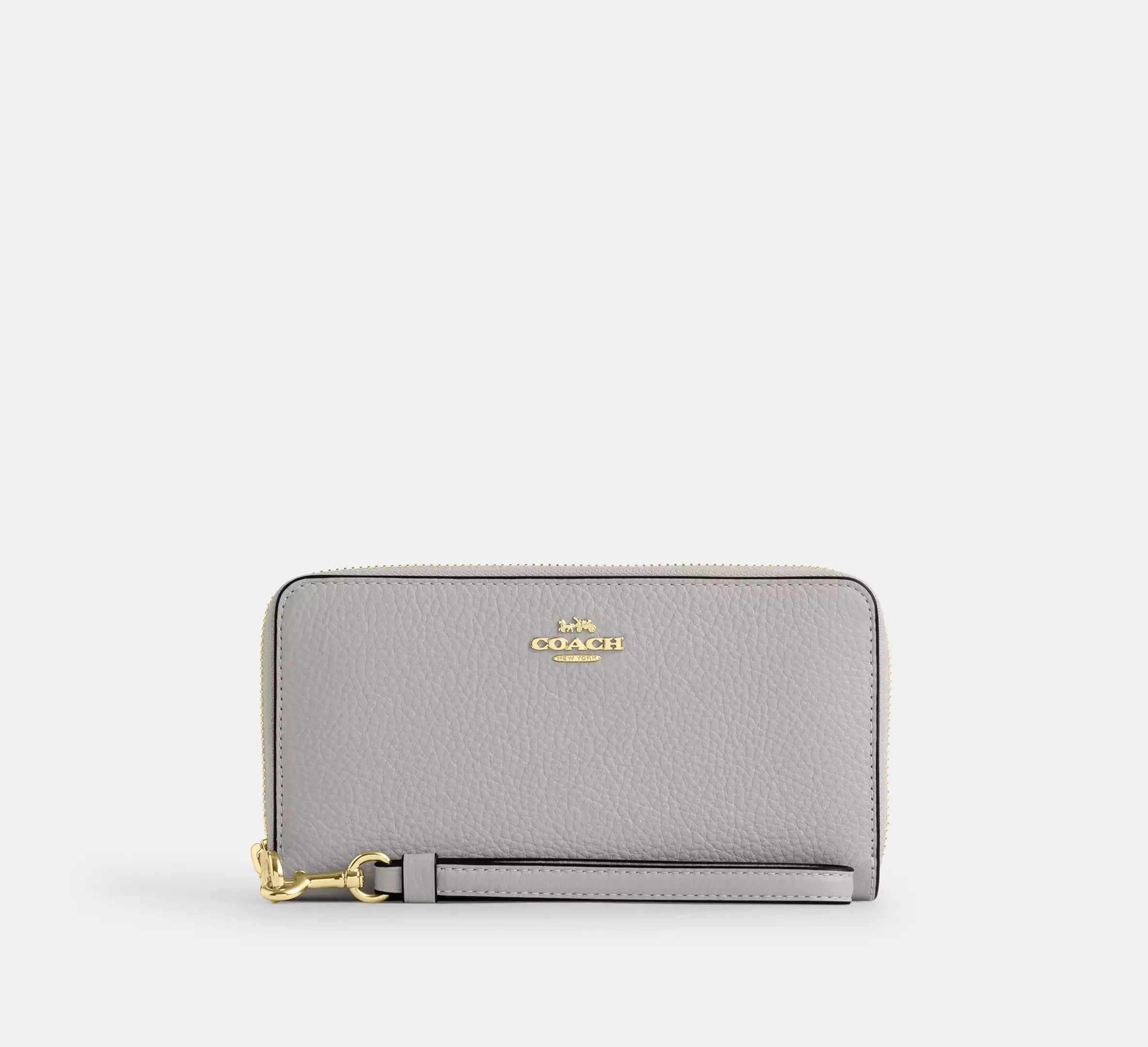 Coach Long Zip Around Wallet – Gold/Dove Grey - Mind Türkiye