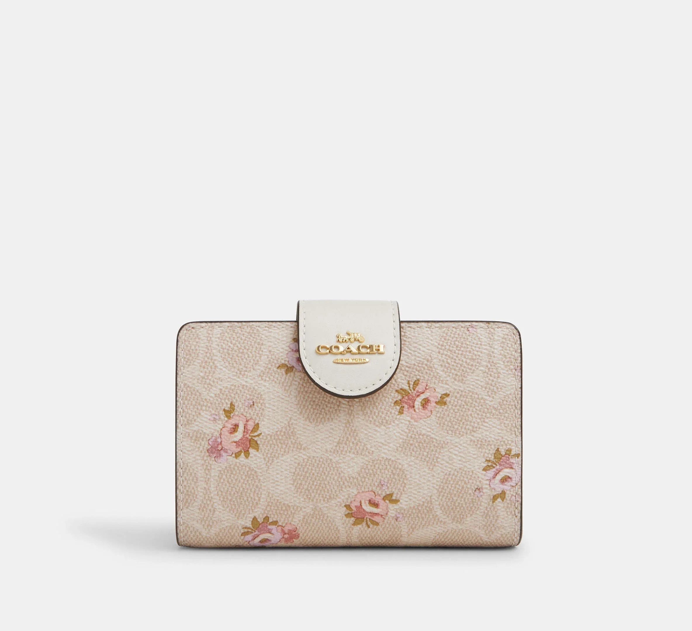 Coach Medium Corner Zip Wallet In Signature – Gold/Sand Multi - Mind Türkiye