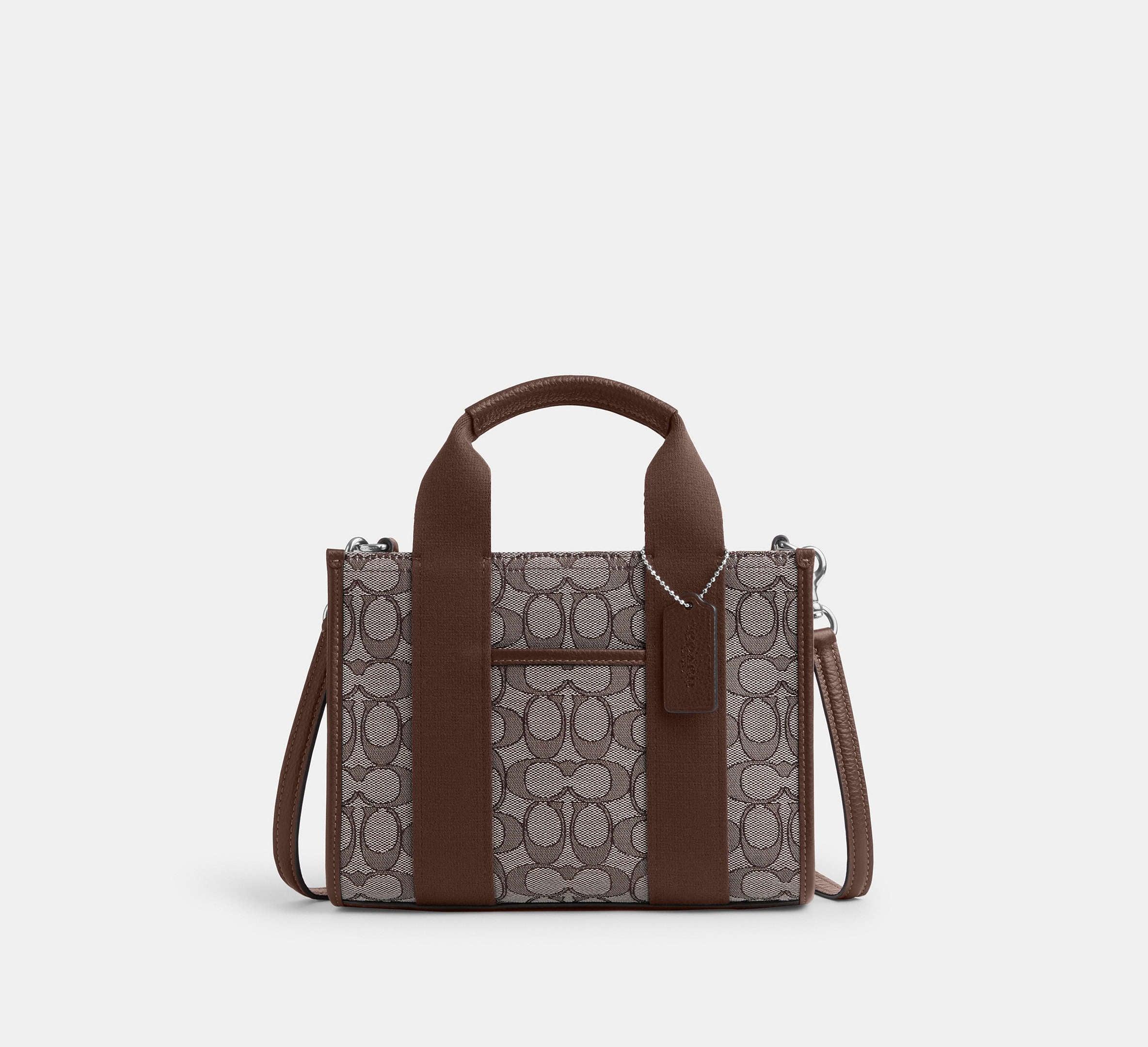 Coach Smith Tote Bag 24 In Signature Jacquard – Silver/Oak/Maple - Mind Türkiye