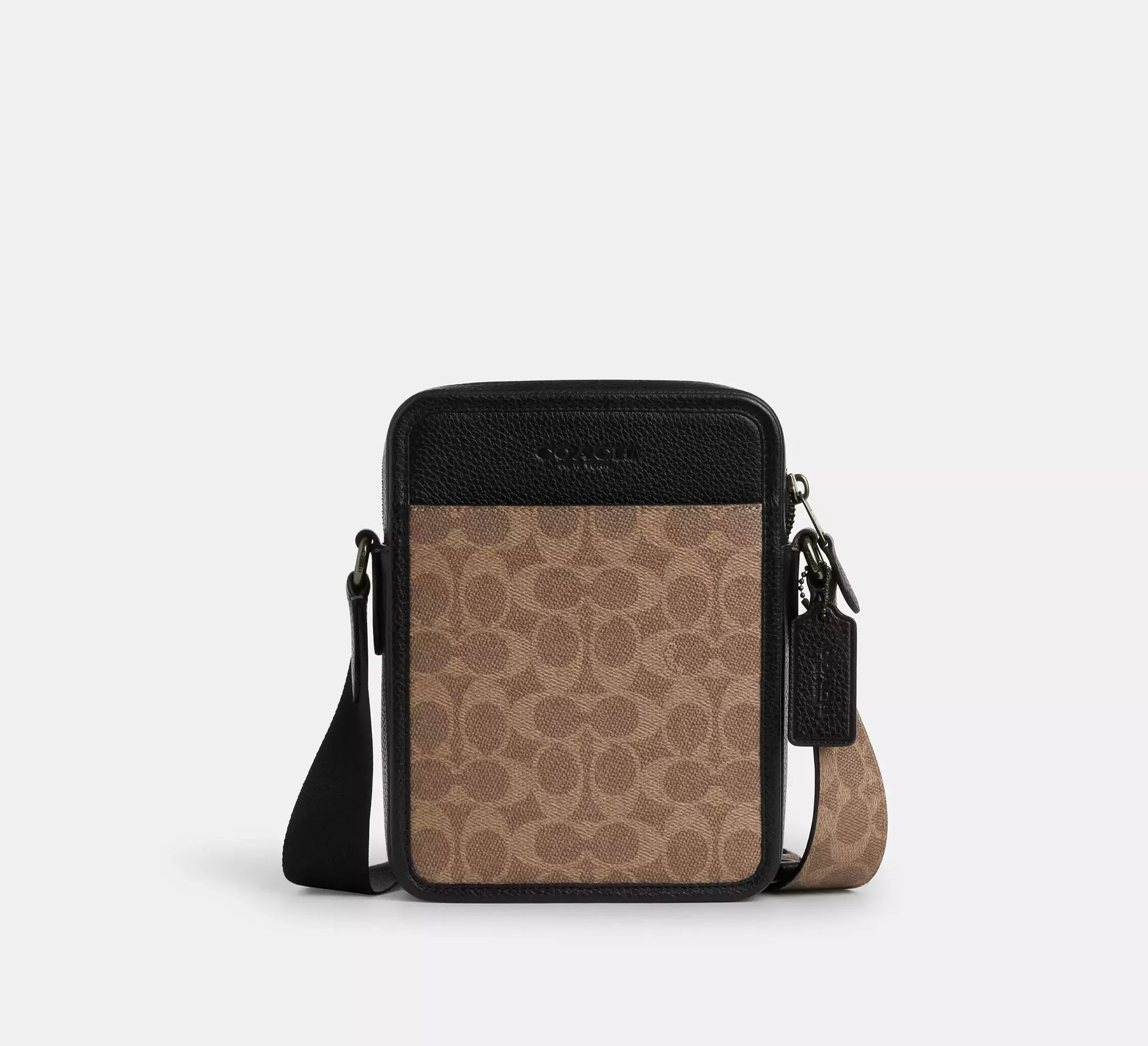 Coach Sullivan Crossbody Bag In Signature – Gunmetal/Tan/Black - Mind Türkiye