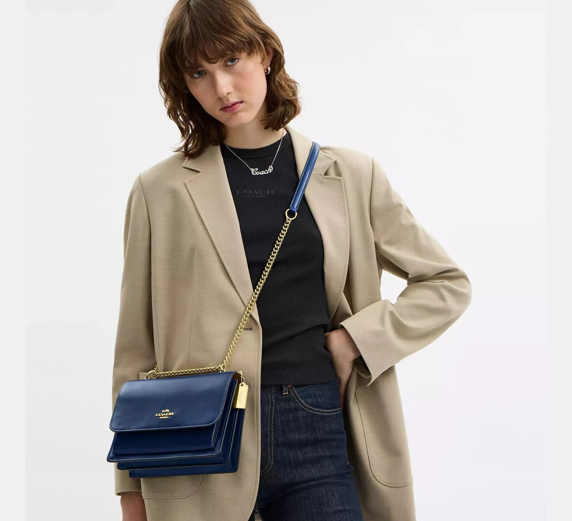 Coach Klare Crossbody Bag – Gold/Deep Blue - Mind Türkiye