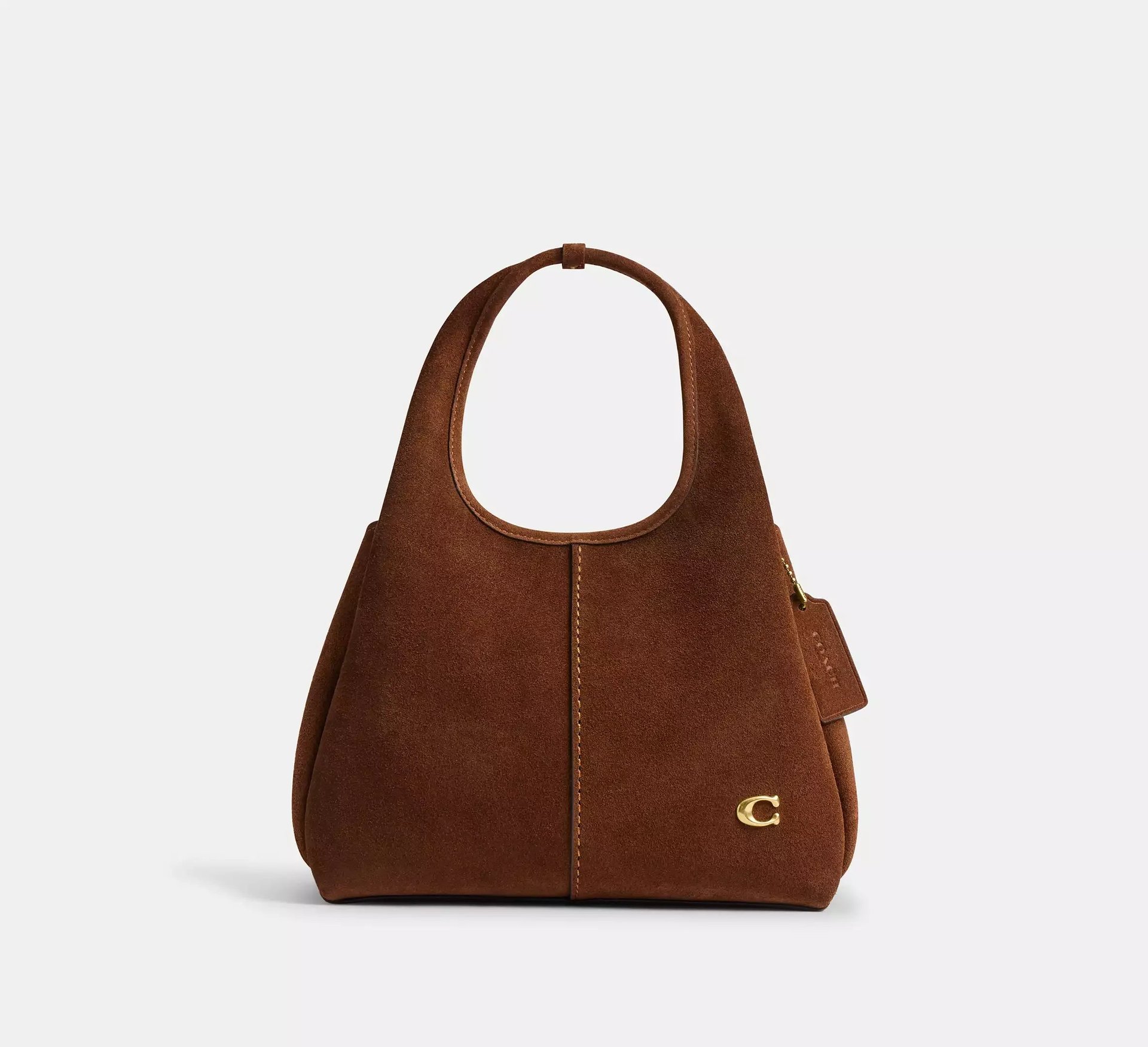 Coach Lana Shoulder Bag 23 Suede/Brass/Warm Brown - Mind Türkiye
