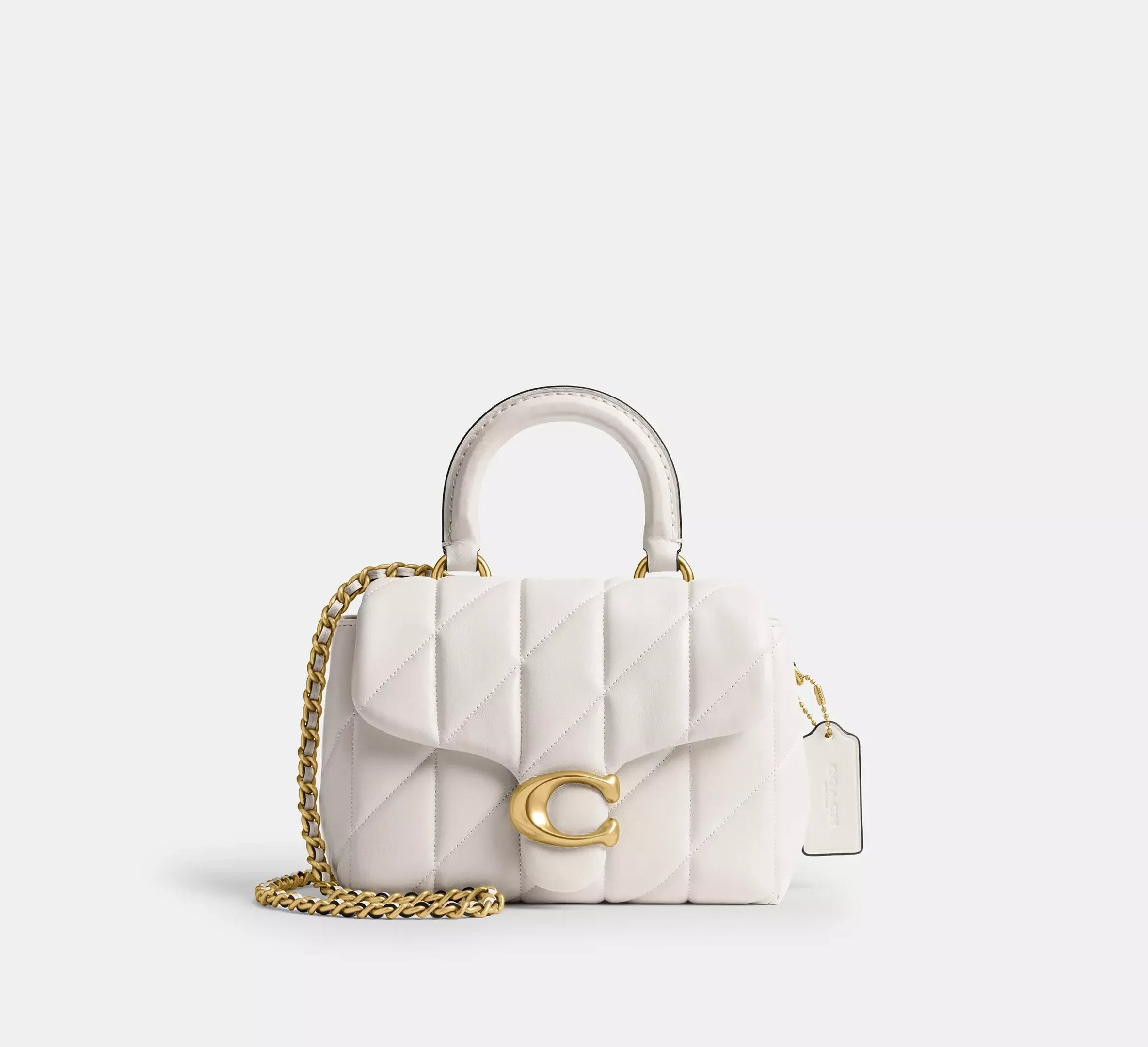 Coach Tabby Top Handle Bag With Quilting – Brass/Chalk - Mind Türkiye