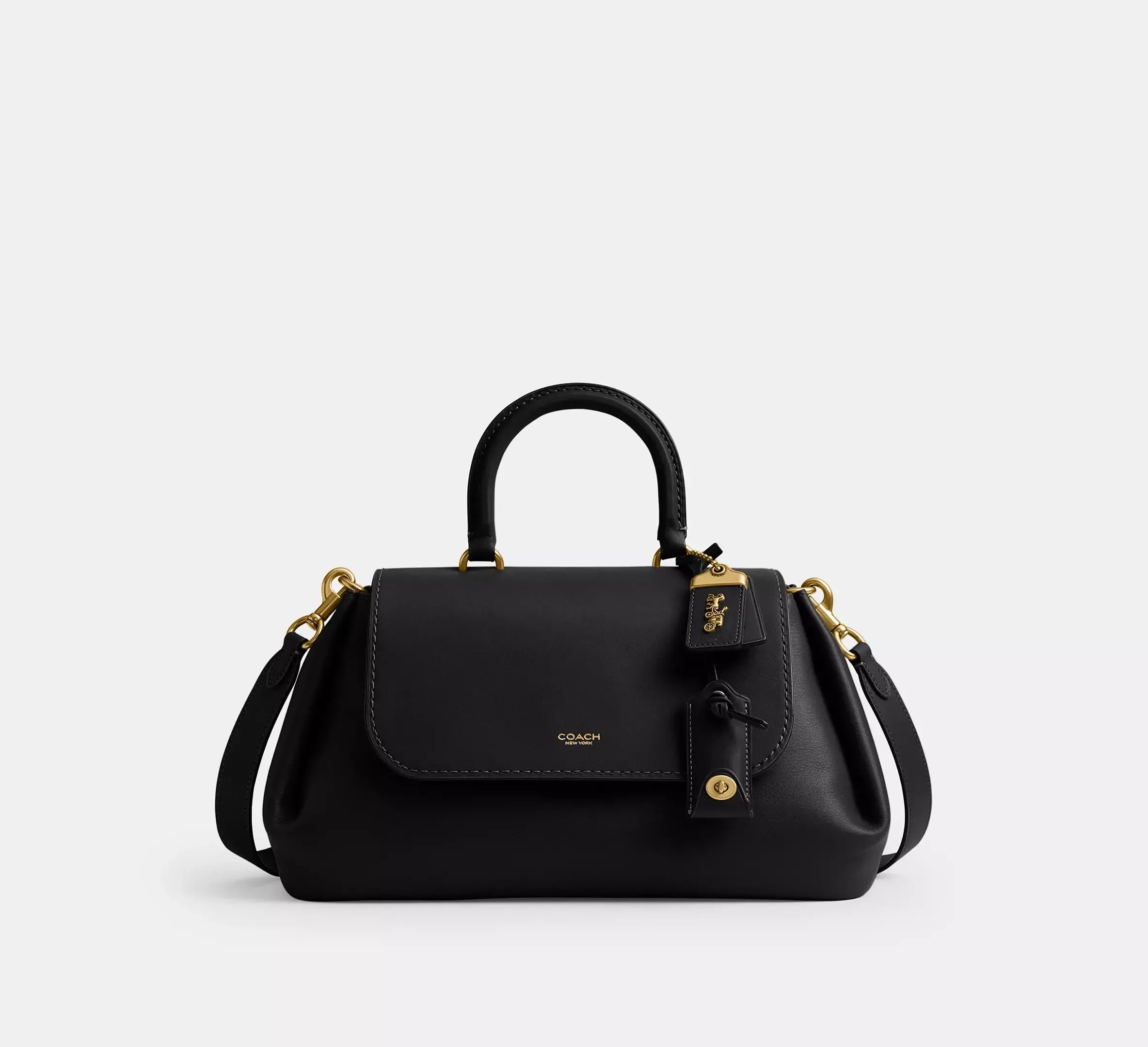 Coach Slouchy Rogue Top Handle Bag SEZON – Brass/Black - Mind Türkiye