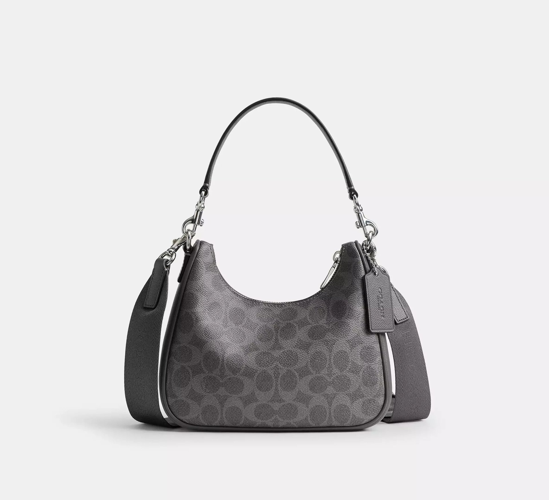 Coach Nolan Hobo Bag In Signature – Grey Signature - Mind Türkiye