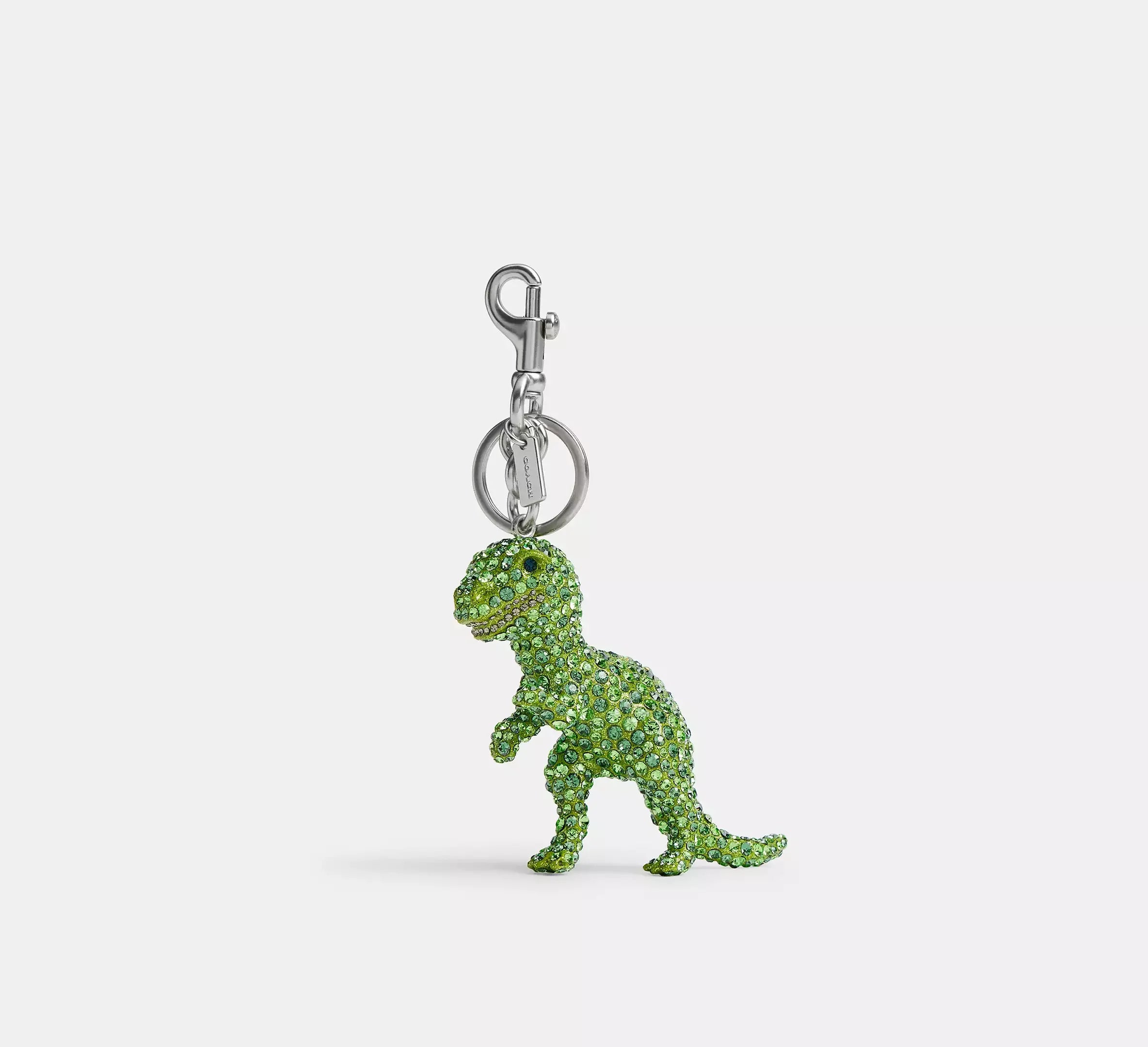 Coach Large Crystal Rexy Bag Charm – Silver/Green - Mind Türkiye