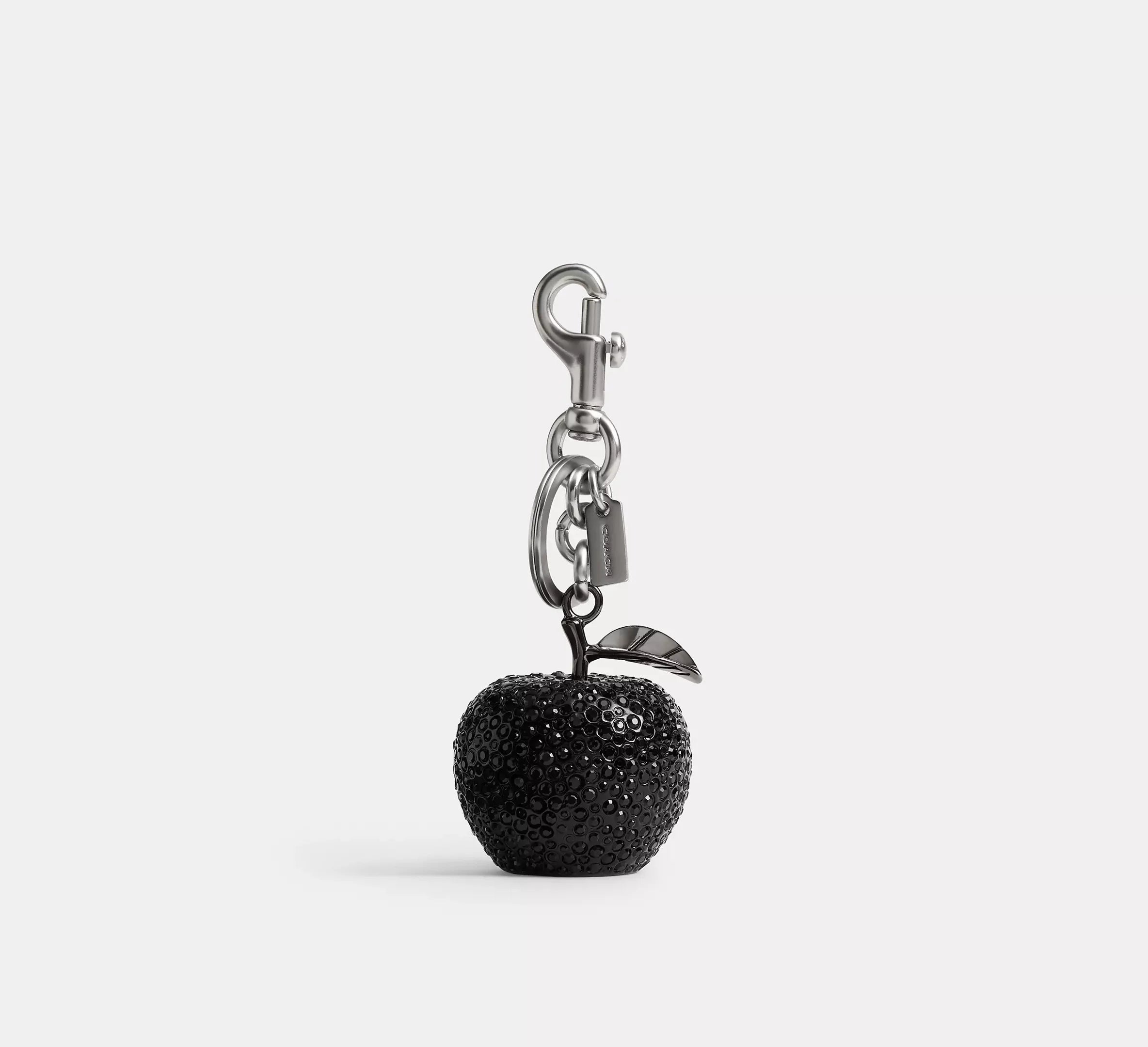 Coach Crystal Apple Bag Charm – Silver/Black - Mind Türkiye