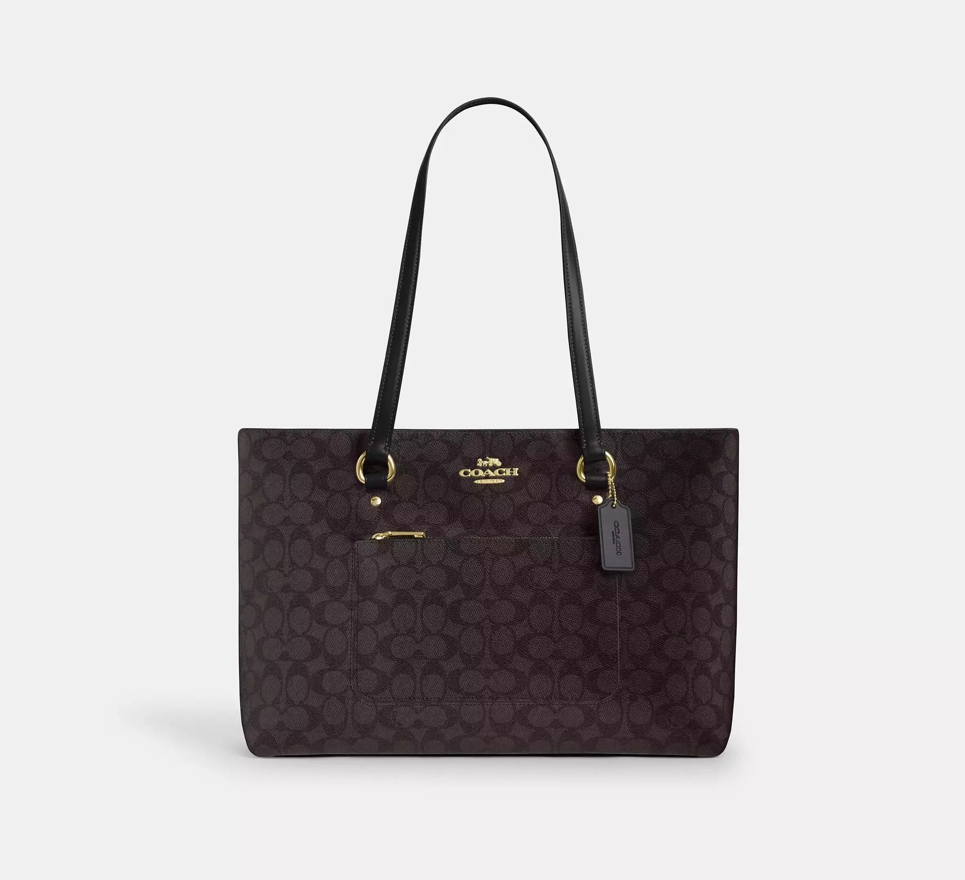 Coach Station Tote Bag In Signature – Gold/Walnut/Black - Mind Türkiye