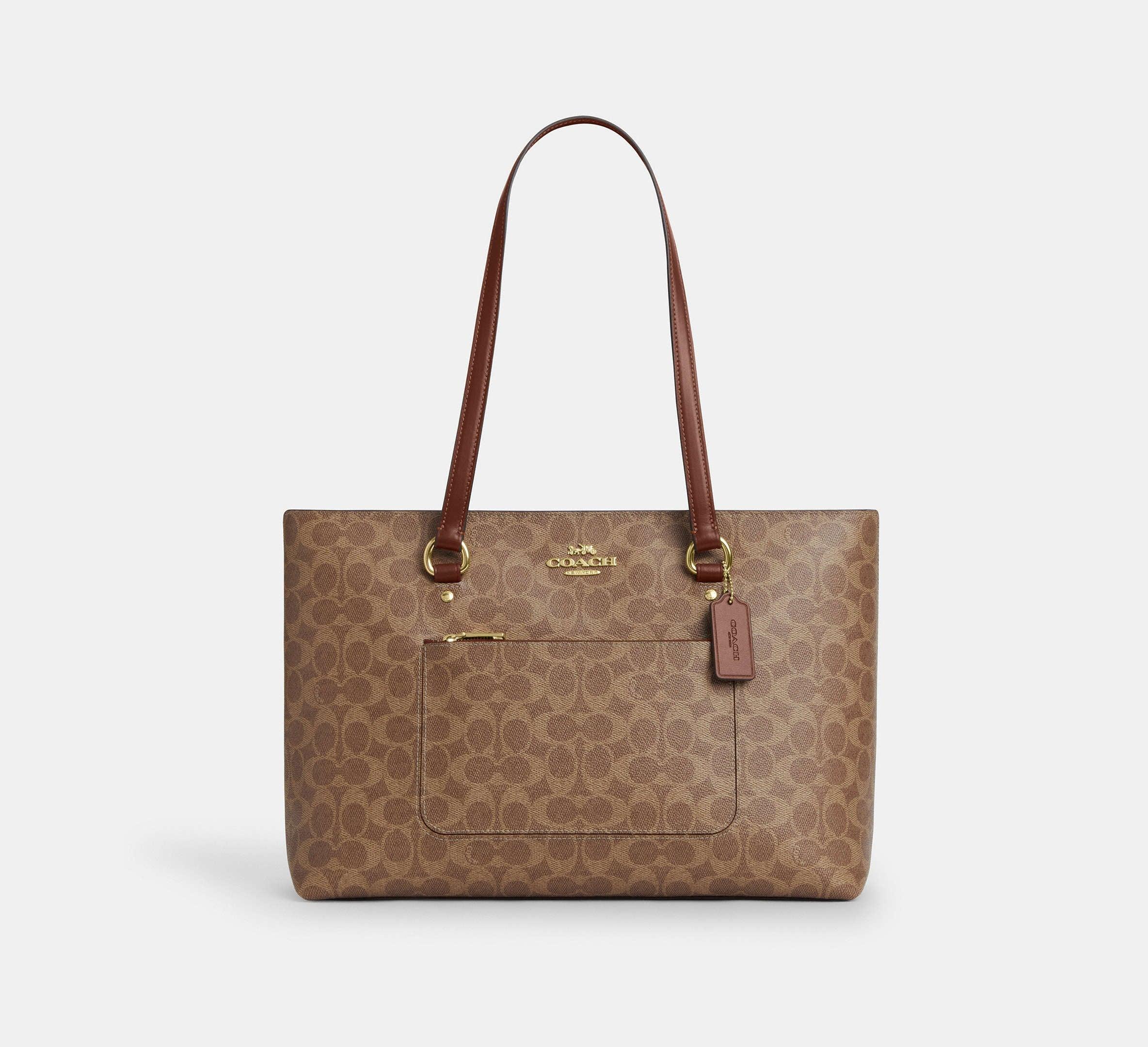 Coach Station Tote Bag In Signature-Gold/Tan/Brown - Mind Türkiye