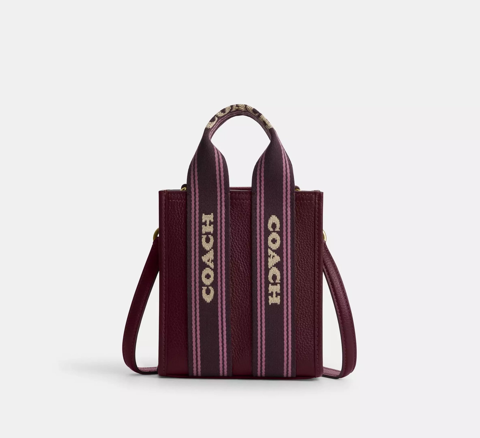 Coach Smith Mini Tote Bag – Gold/Dark Wine - Mind Türkiye