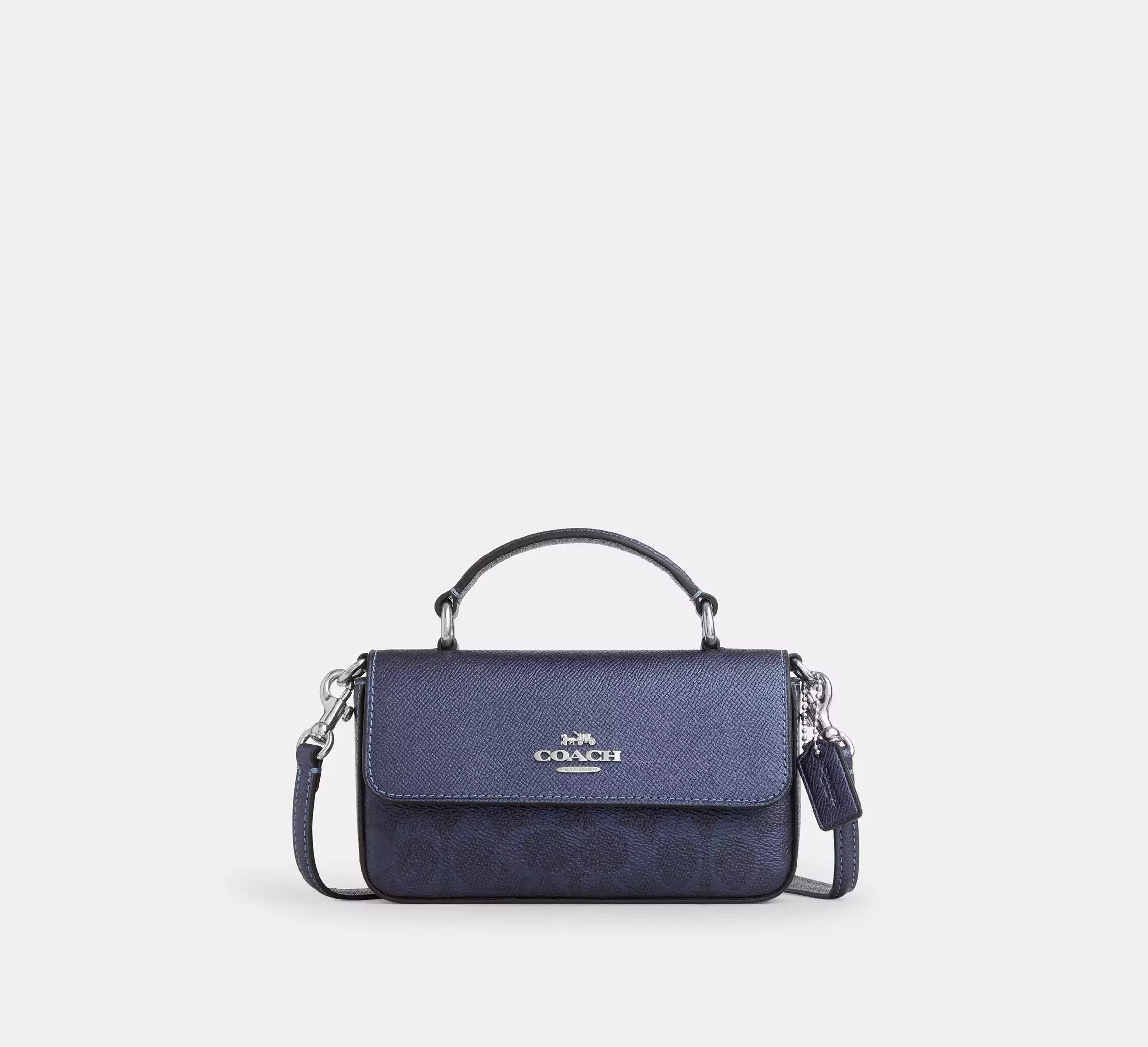 Coach Mini Josie Top Handle Bag In Signature – Sv/Blue/Navy - Mind Türkiye