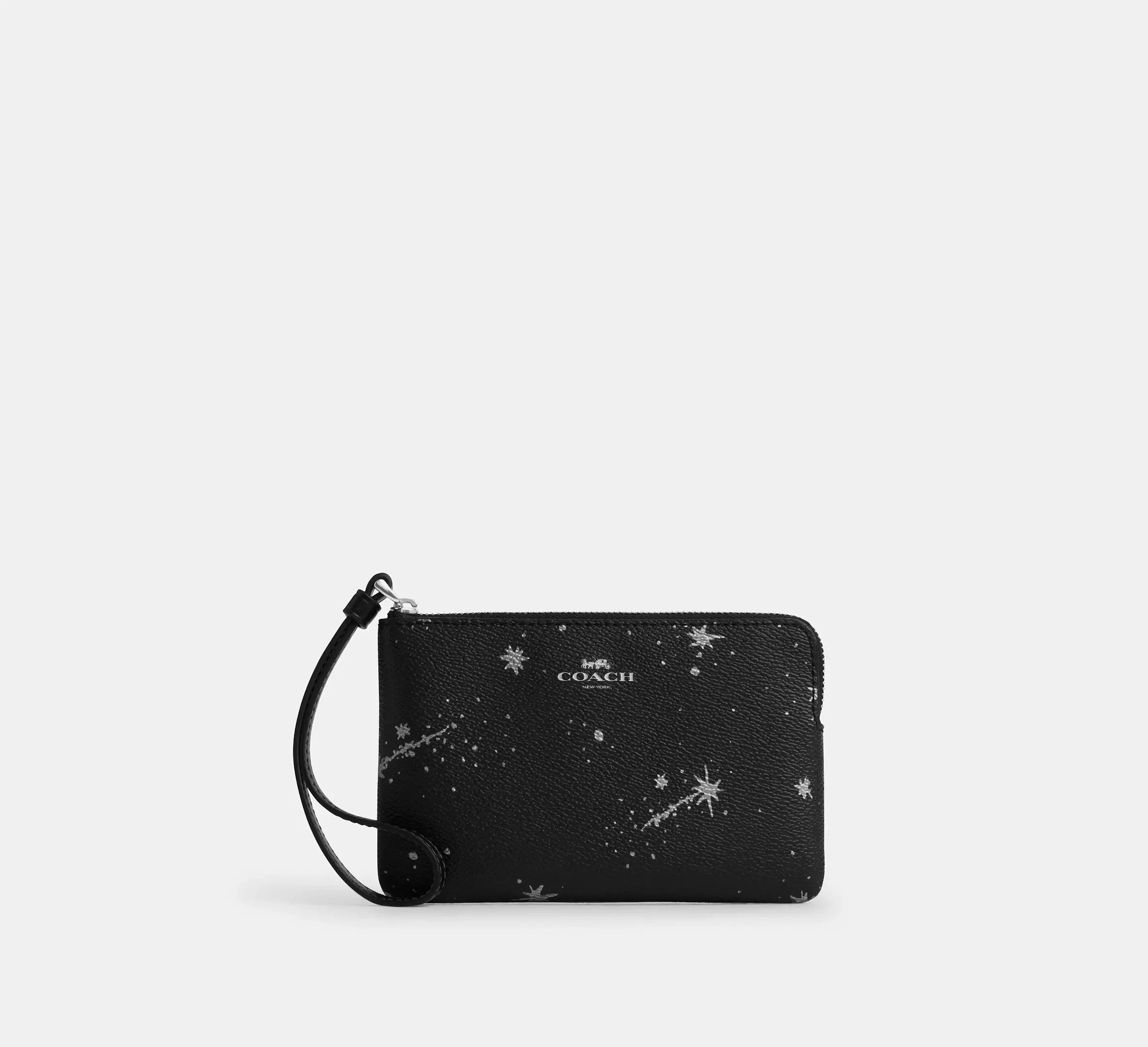 Coach Corner Zip Wristlet With Star Print – Silver - Mind Türkiye