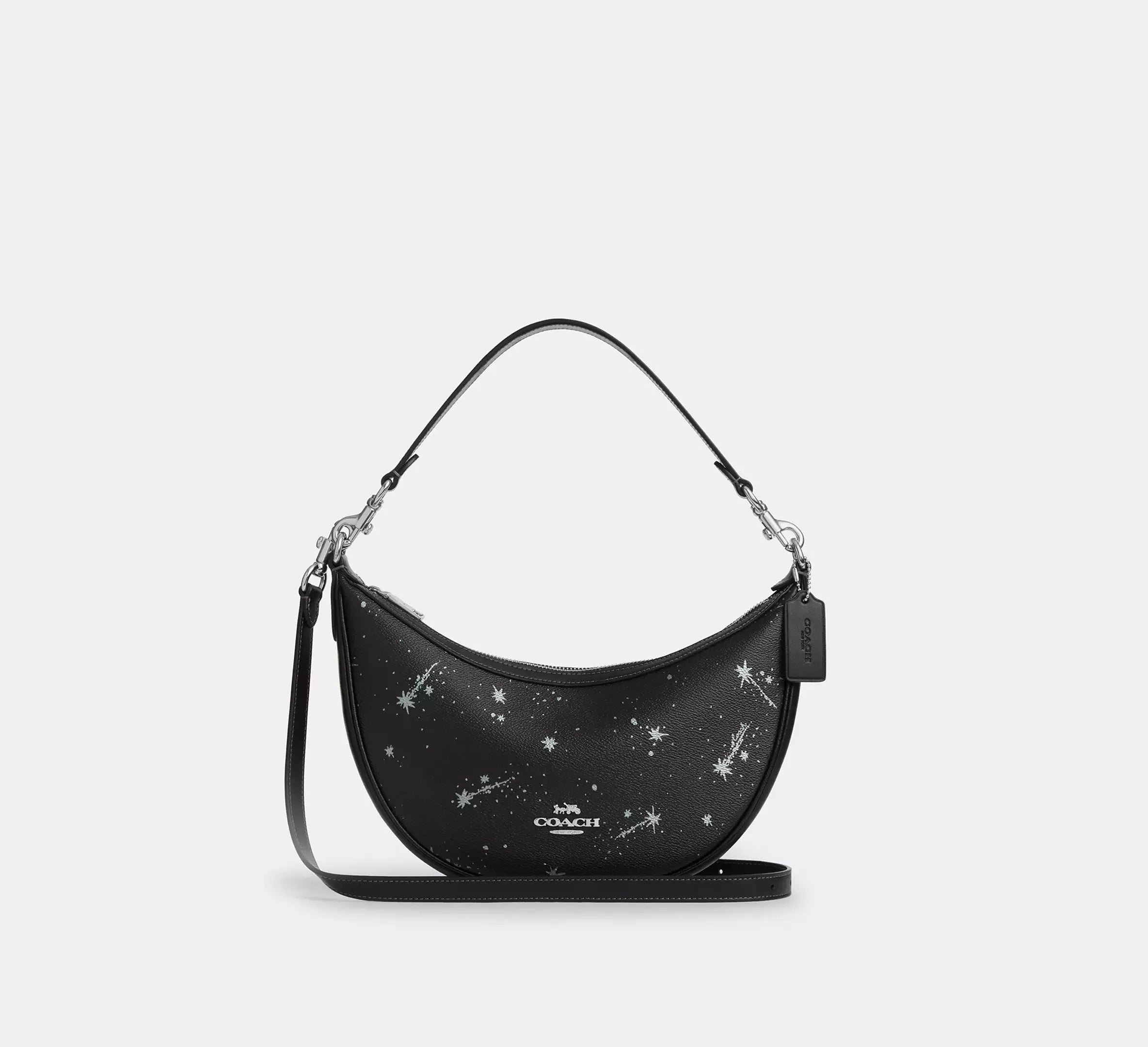 Coach Aria Shoulder Bag With Star Print – Silver/Black Multi - Mind Türkiye