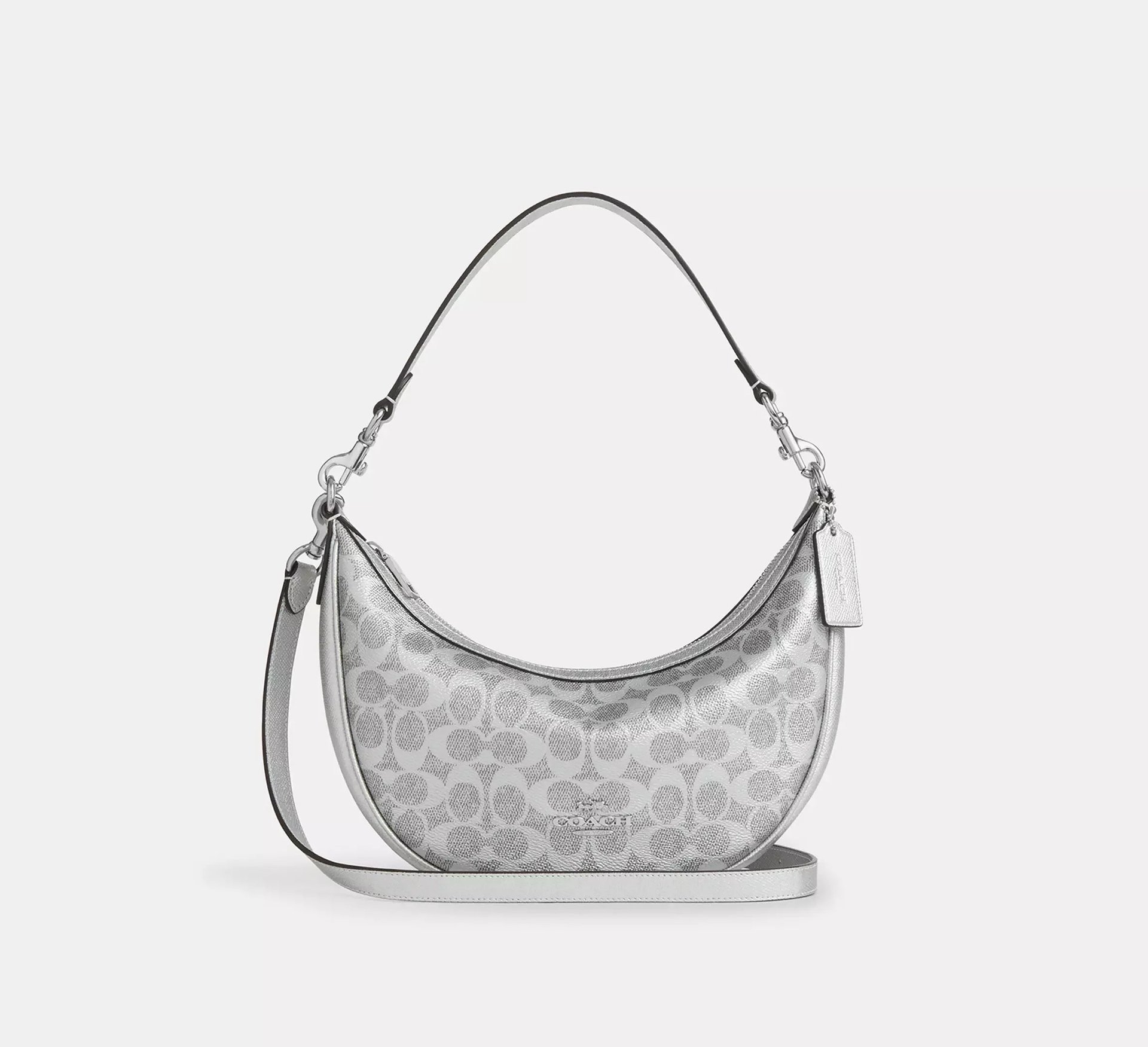 Coach Aria Shoulder Bag In Signature – Sv/Gray/Silver - Mind Türkiye