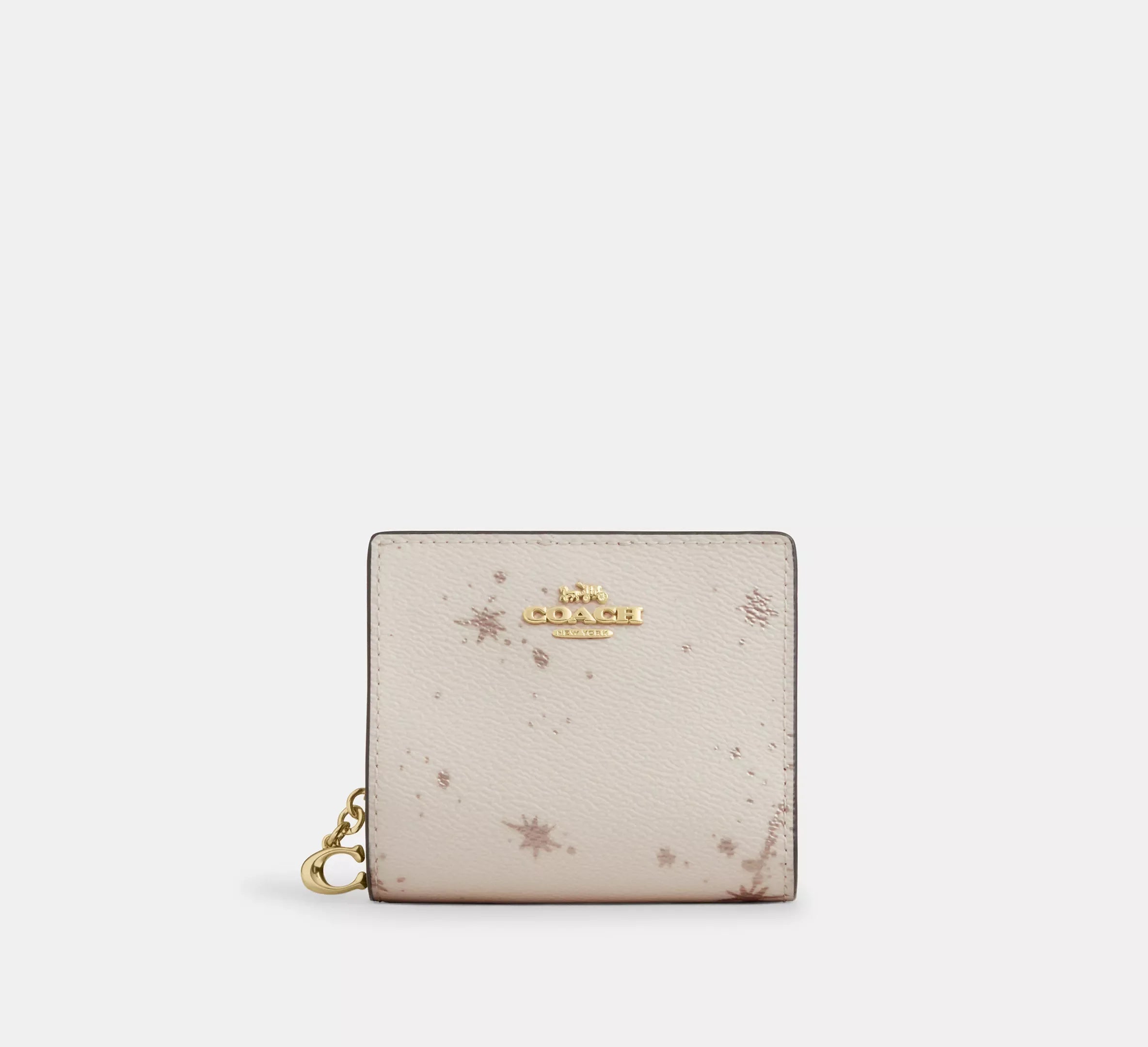 Coach Snap Wallet With Star Print – Gold/Chalk Multi - Mind Türkiye