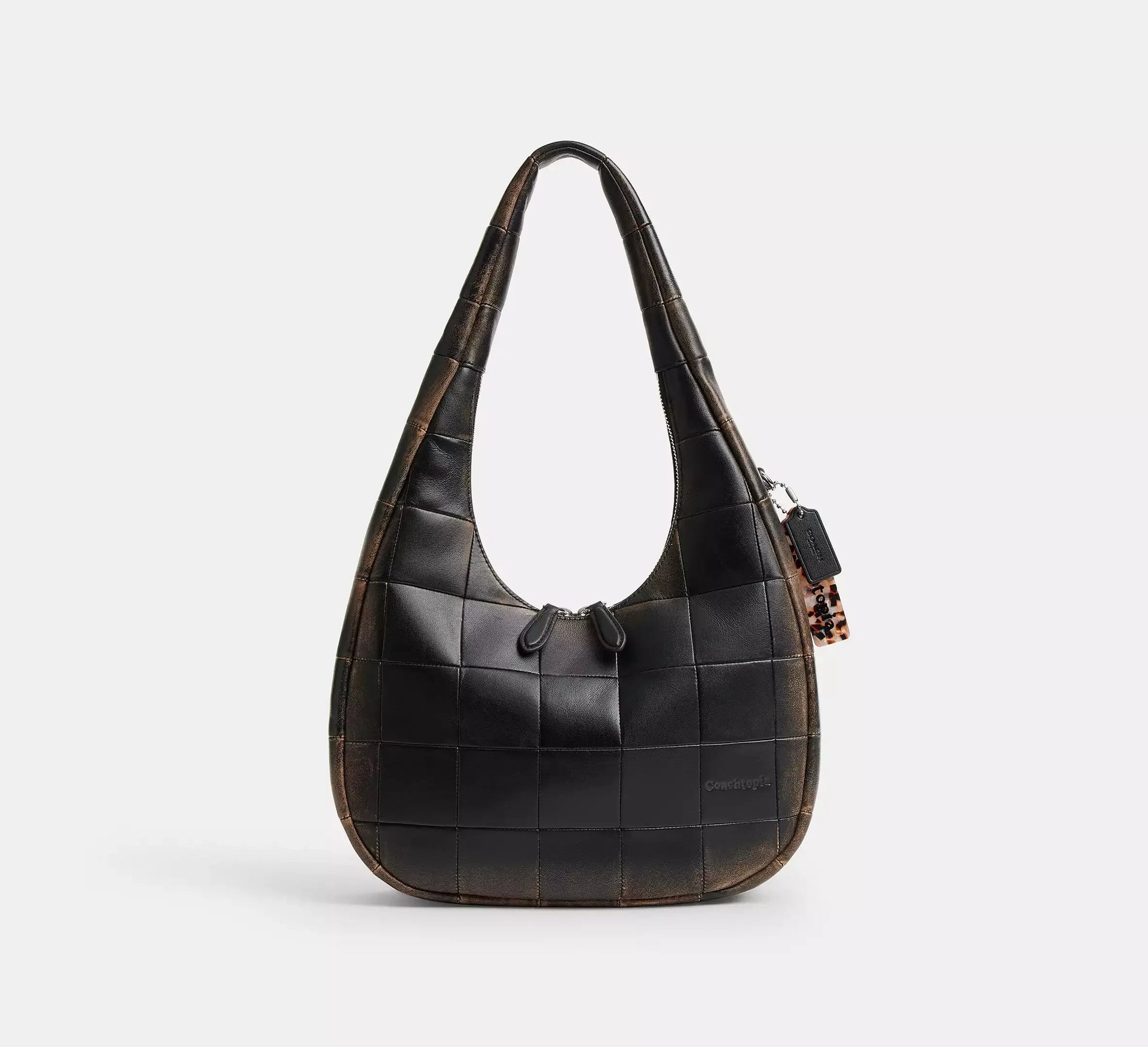 Coach Alter/Ego Crescent Shoulder Bag In Checkerboard Upcrafted Leather – Black/Brown - Mind Türkiye