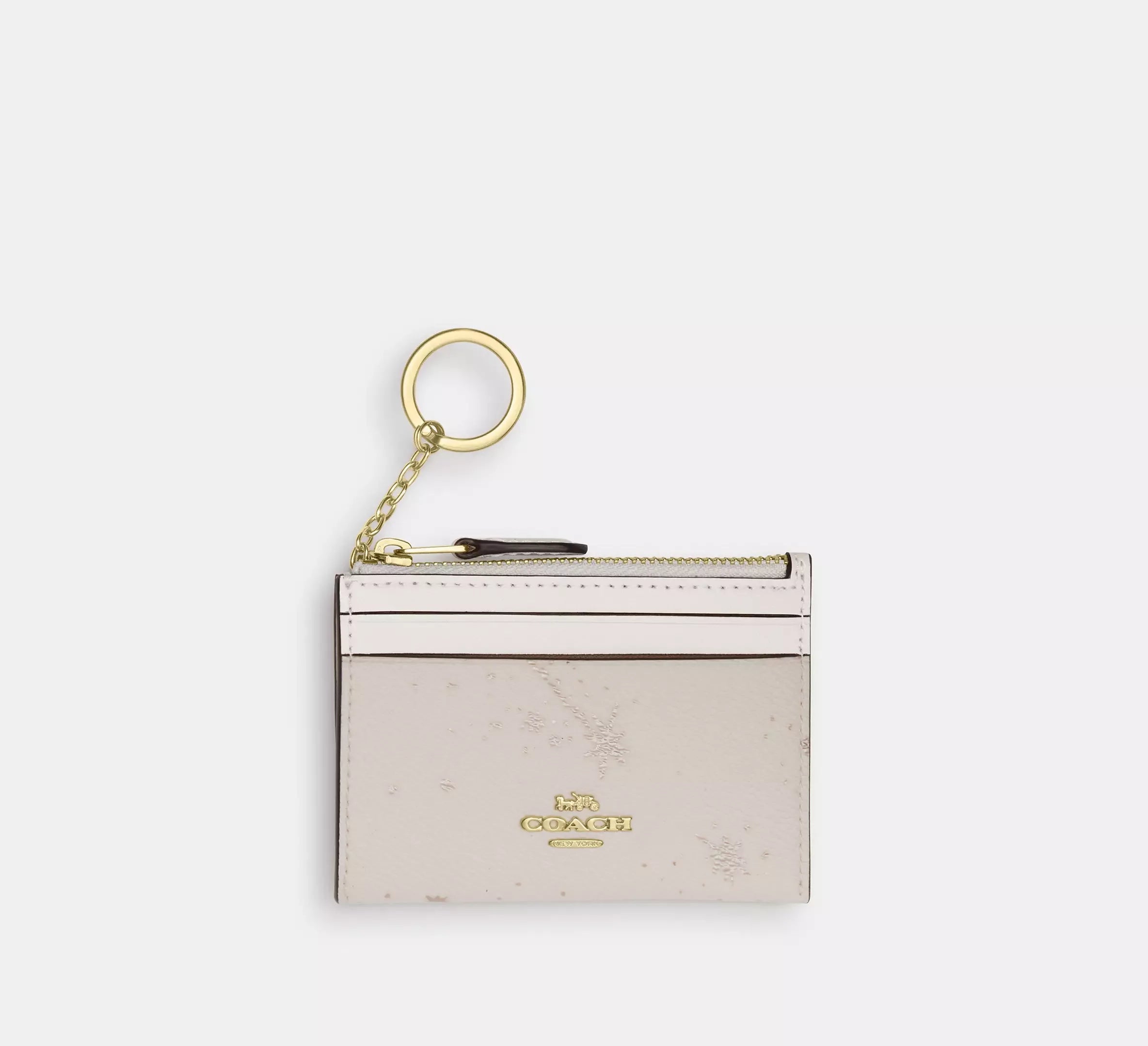 Coach Mini Skinny Id Case With Star Print – Gold/Chalk Multi - Mind Türkiye