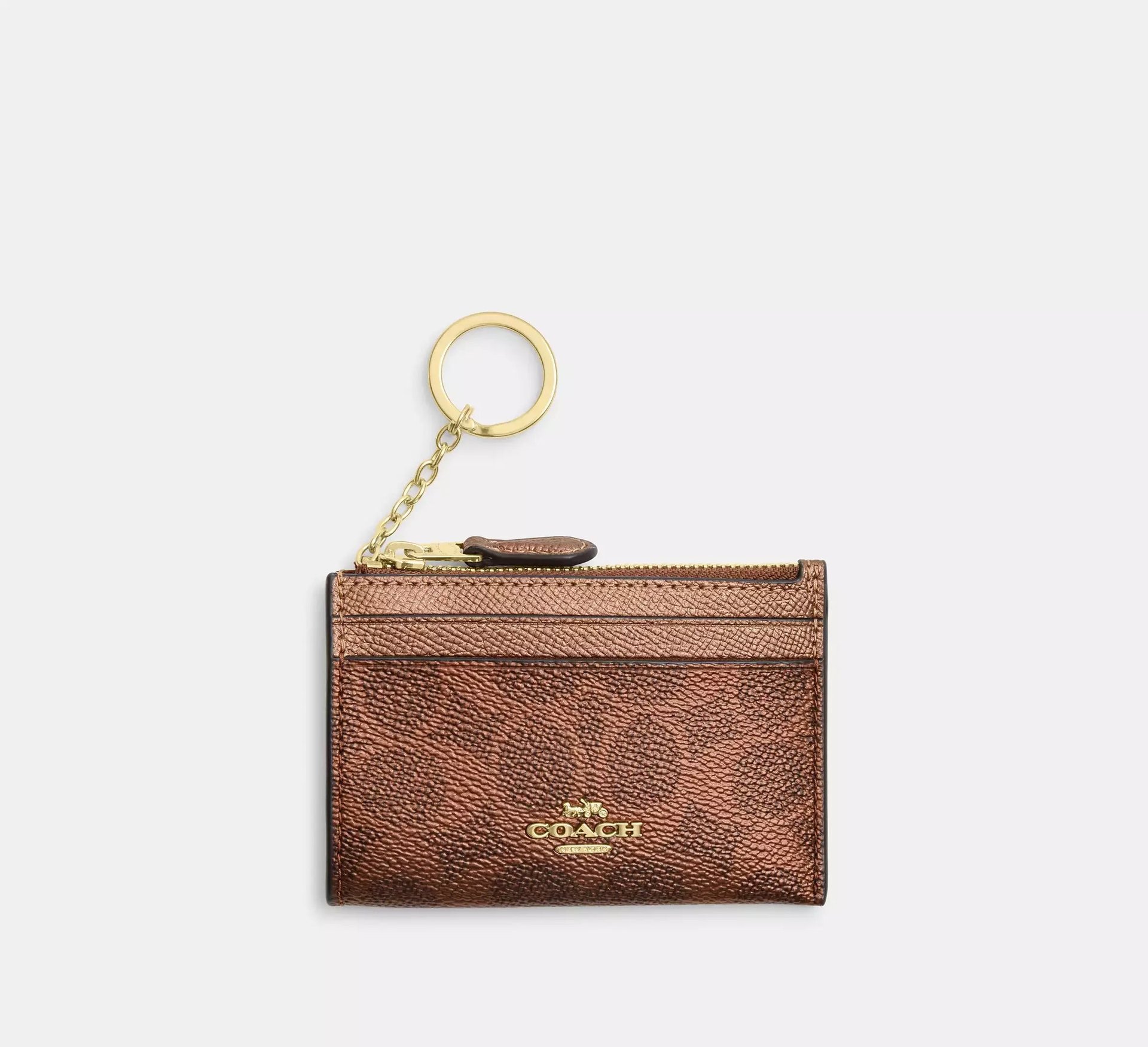 Coach Mini Skinny Id Case In Signature – Im/Brown/Copper - Mind Türkiye