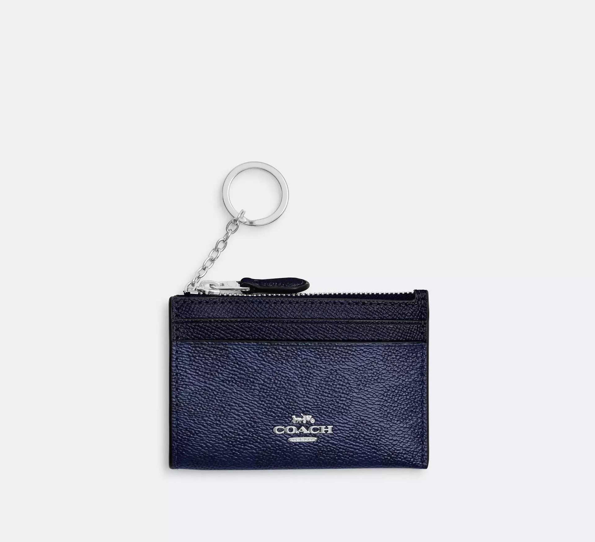 Coach Mini Skinny Id Case In Signature – Sv/Blue/Navy - Mind Türkiye