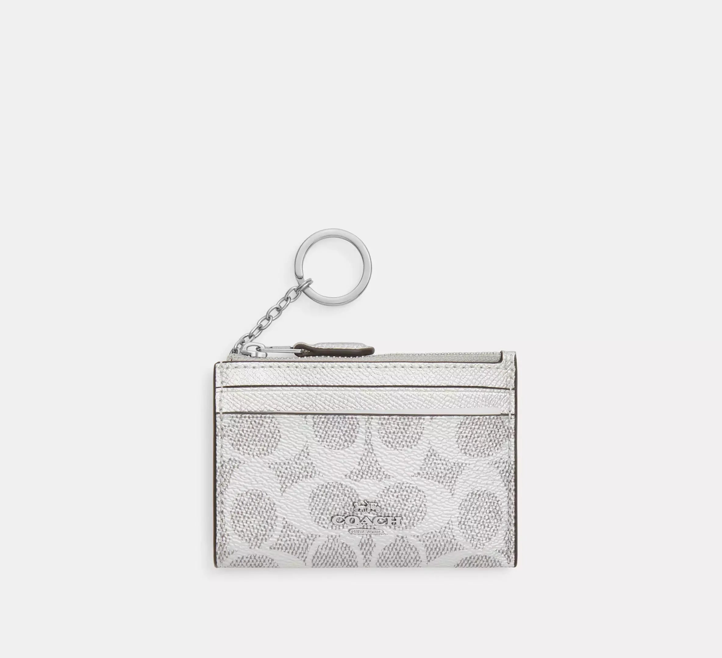 Coach Mini Skinny Id Case In Signature – Silver - Mind Türkiye