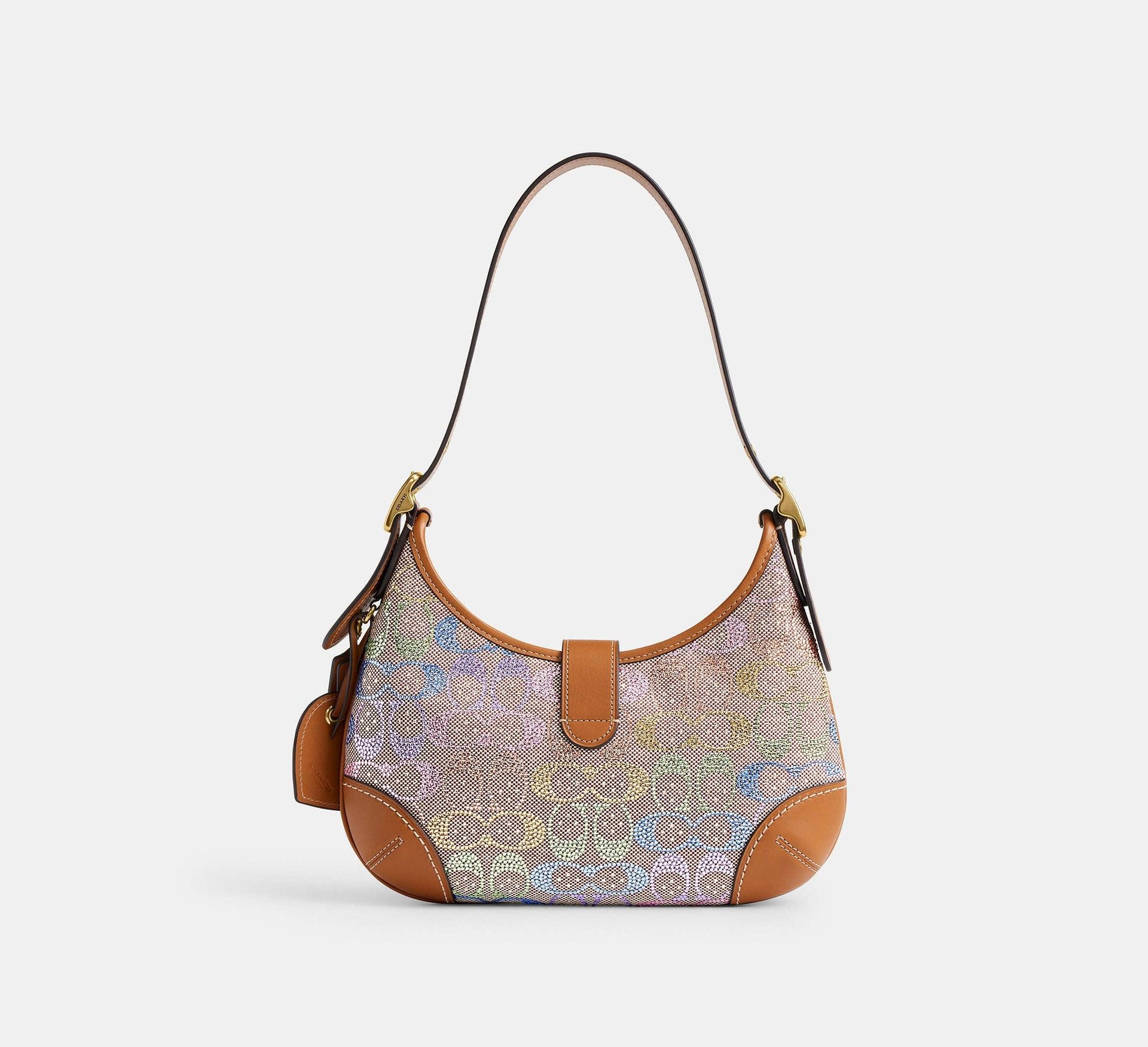 Coach Hamptons Hobo Bag In Crystal Signature Jacquard – Brass/Rainbow Multi - Mind Türkiye