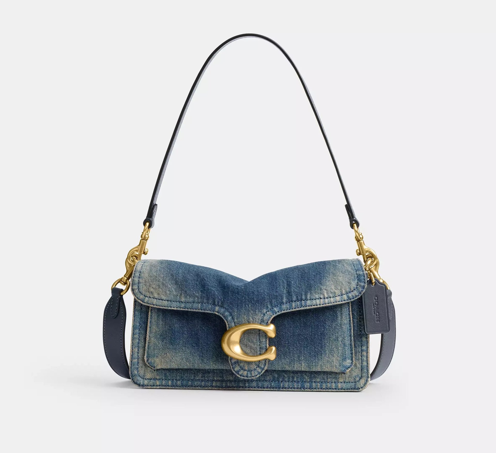 Coach Tabby Shoulder Bag 26 In Regenerative Cotton Denim – Denim/Brass/Dark Indigo - Mind Türkiye
