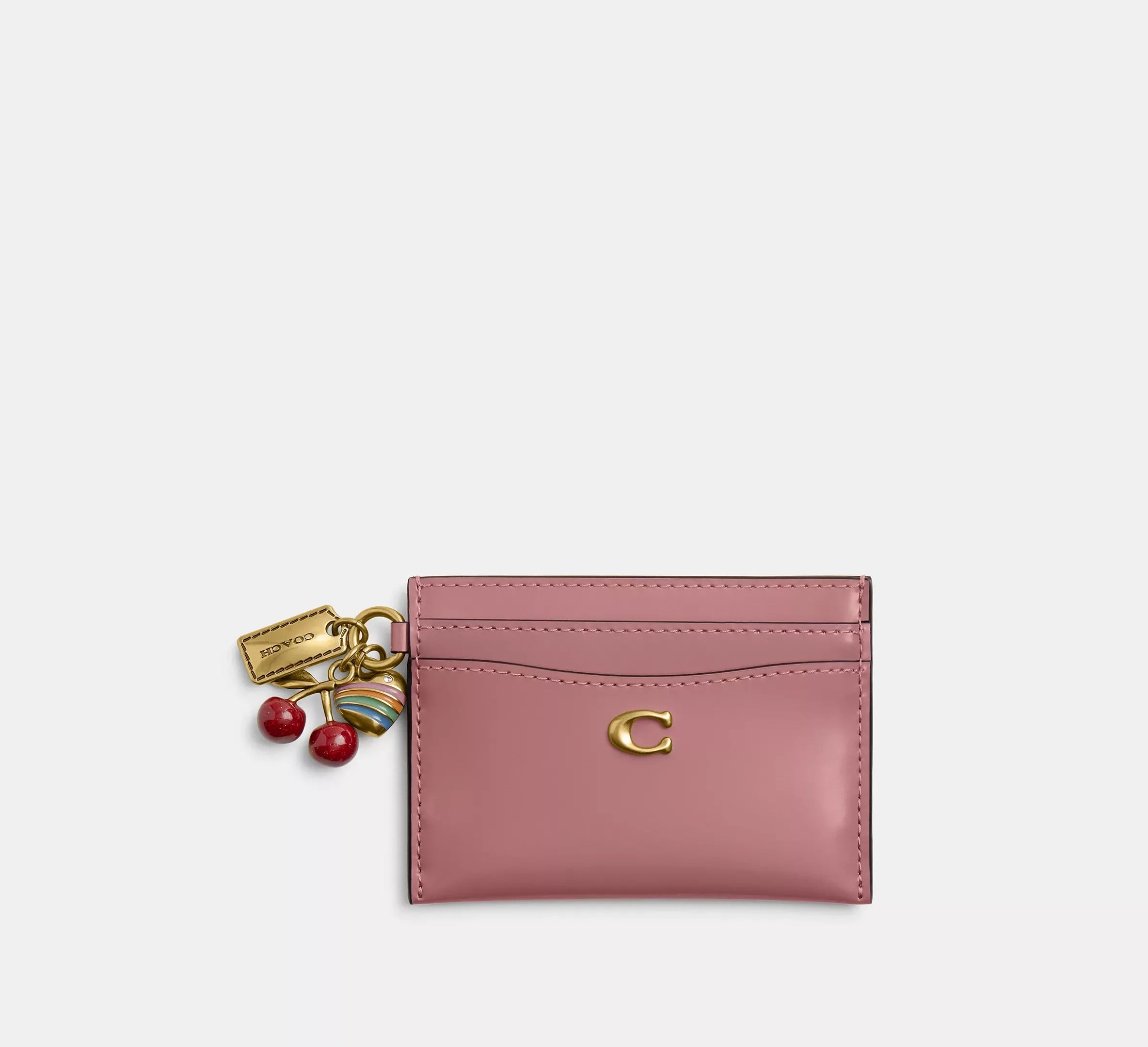 Coach Essential Card Case With Charms – Brass/Peony - Mind Türkiye