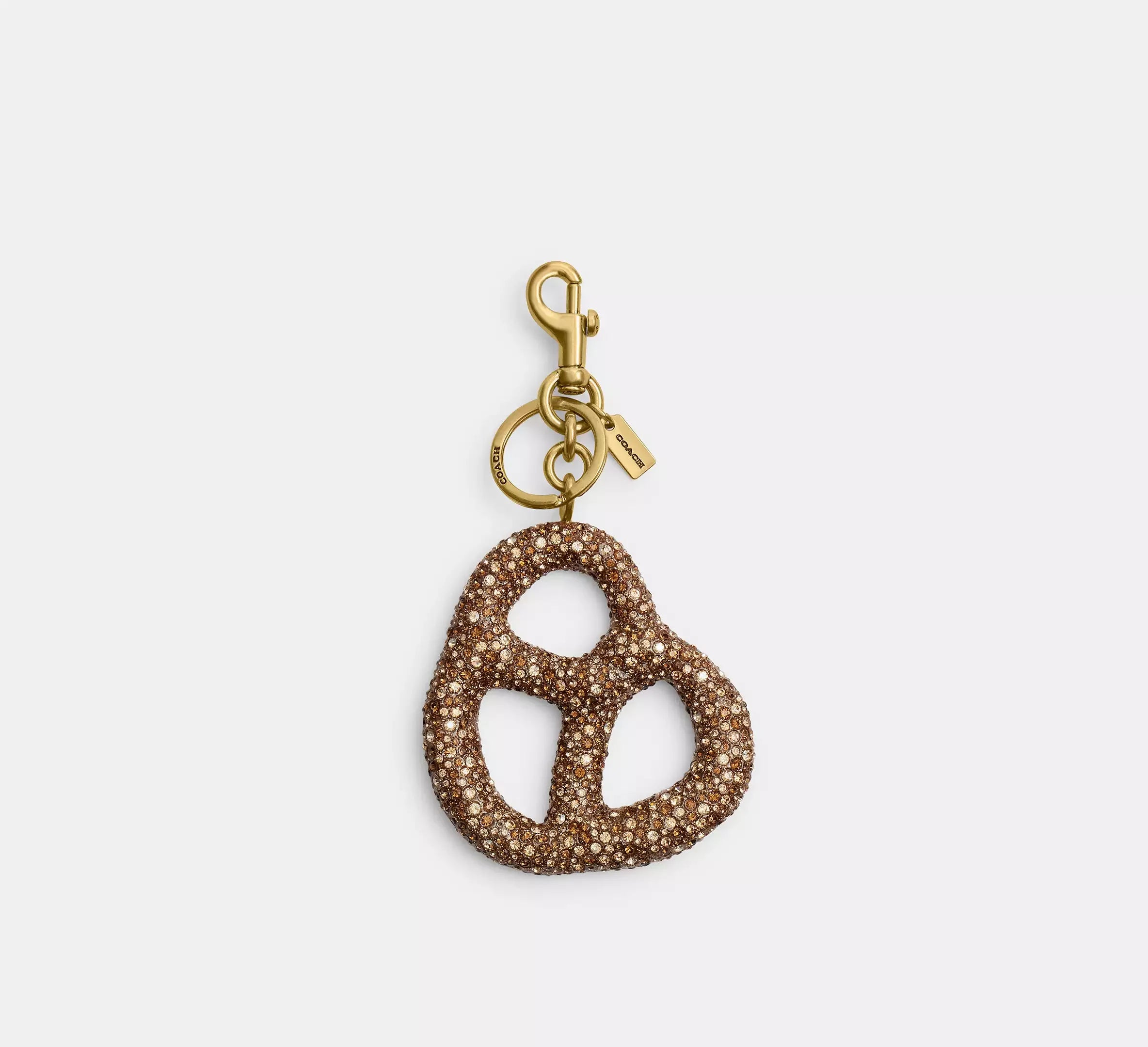 Coach Crystal Pretzel Bag Charm – Brass/Brown - Mind Türkiye