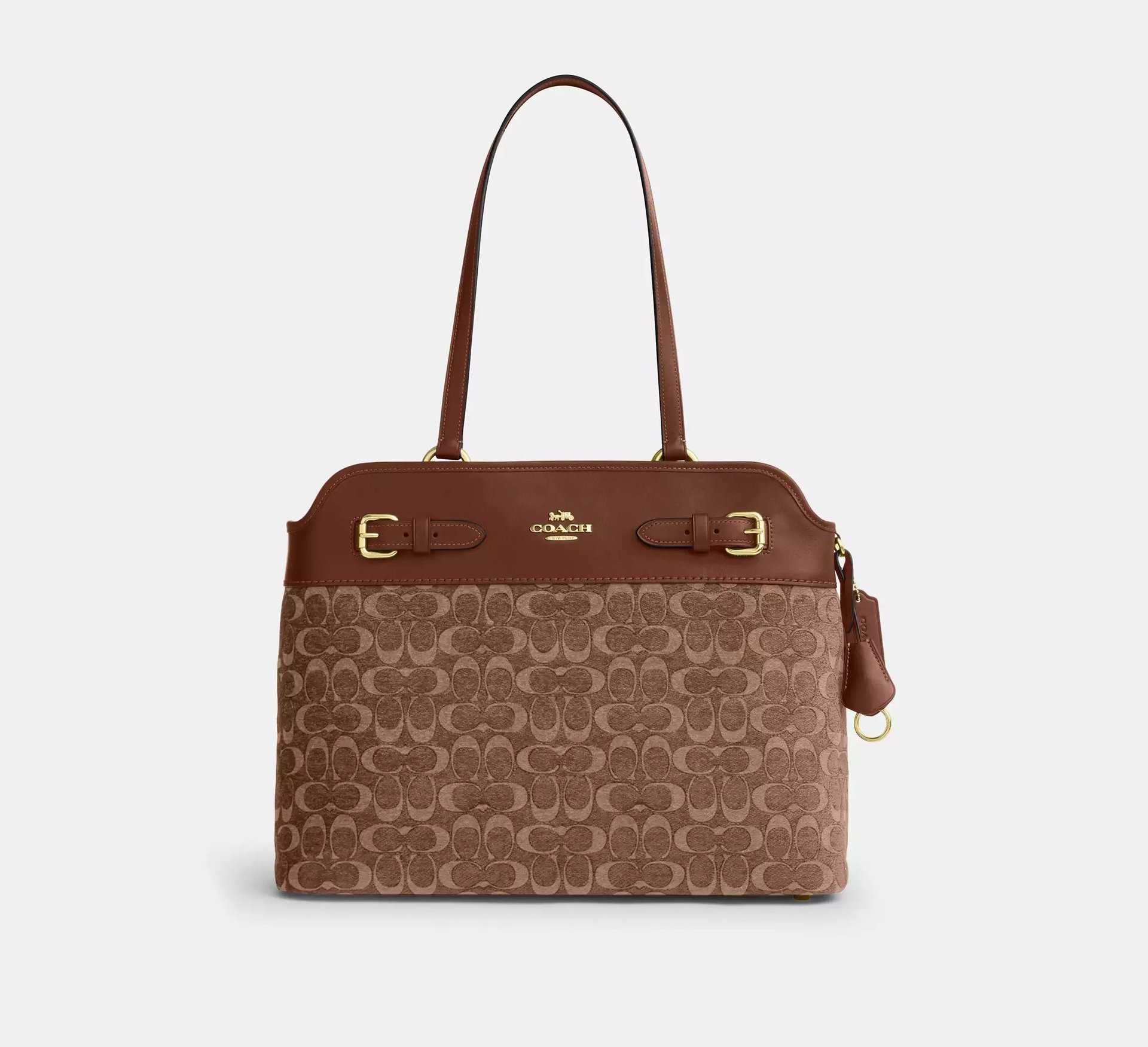 Coach Easton Tote Bag In Signature Chenille – Im/Light Khaki/Vintage Brown - Mind Türkiye