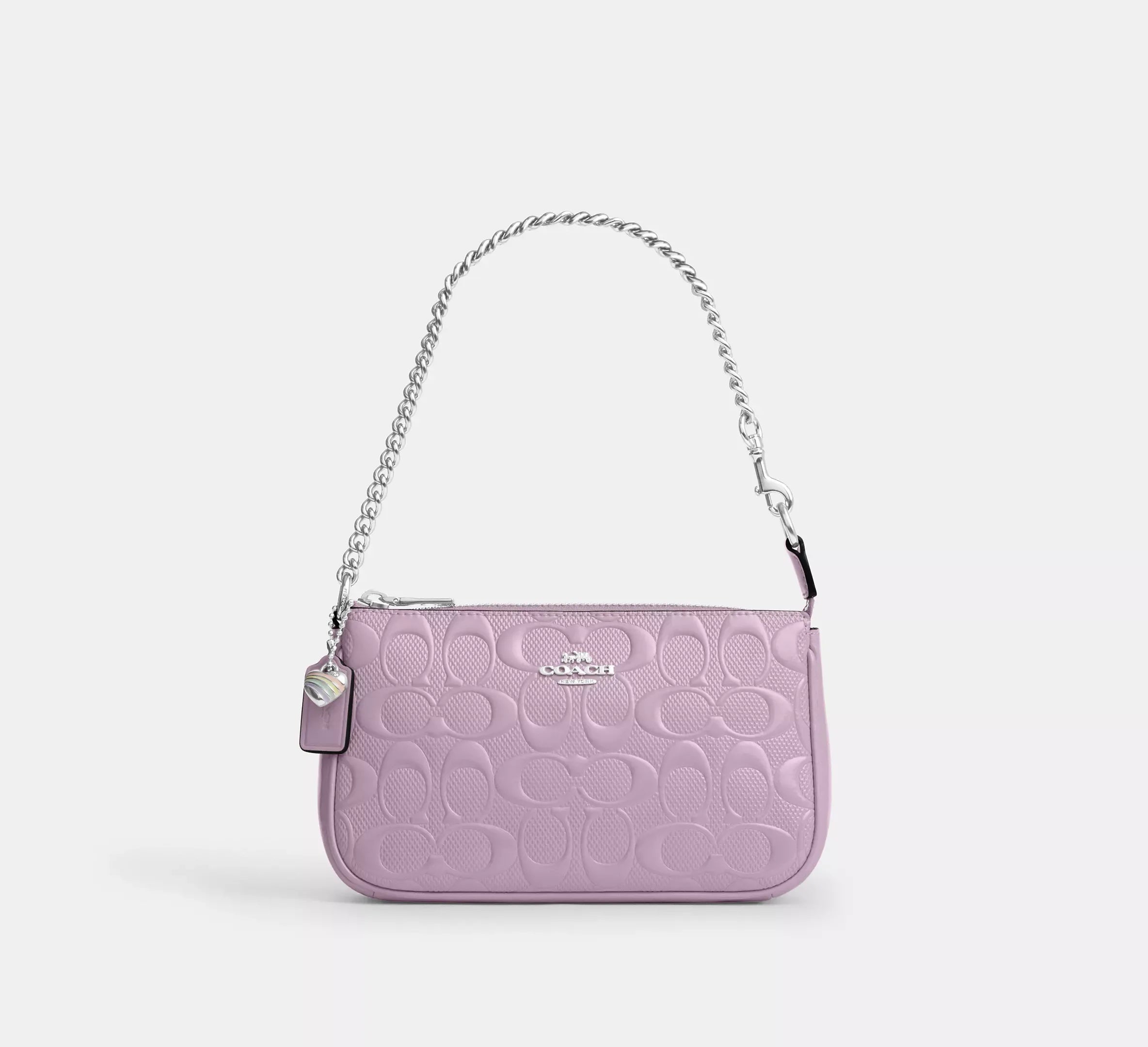 Coach Nolita 19 In Signature Leather With Heart Charm – Silver - Mind Türkiye
