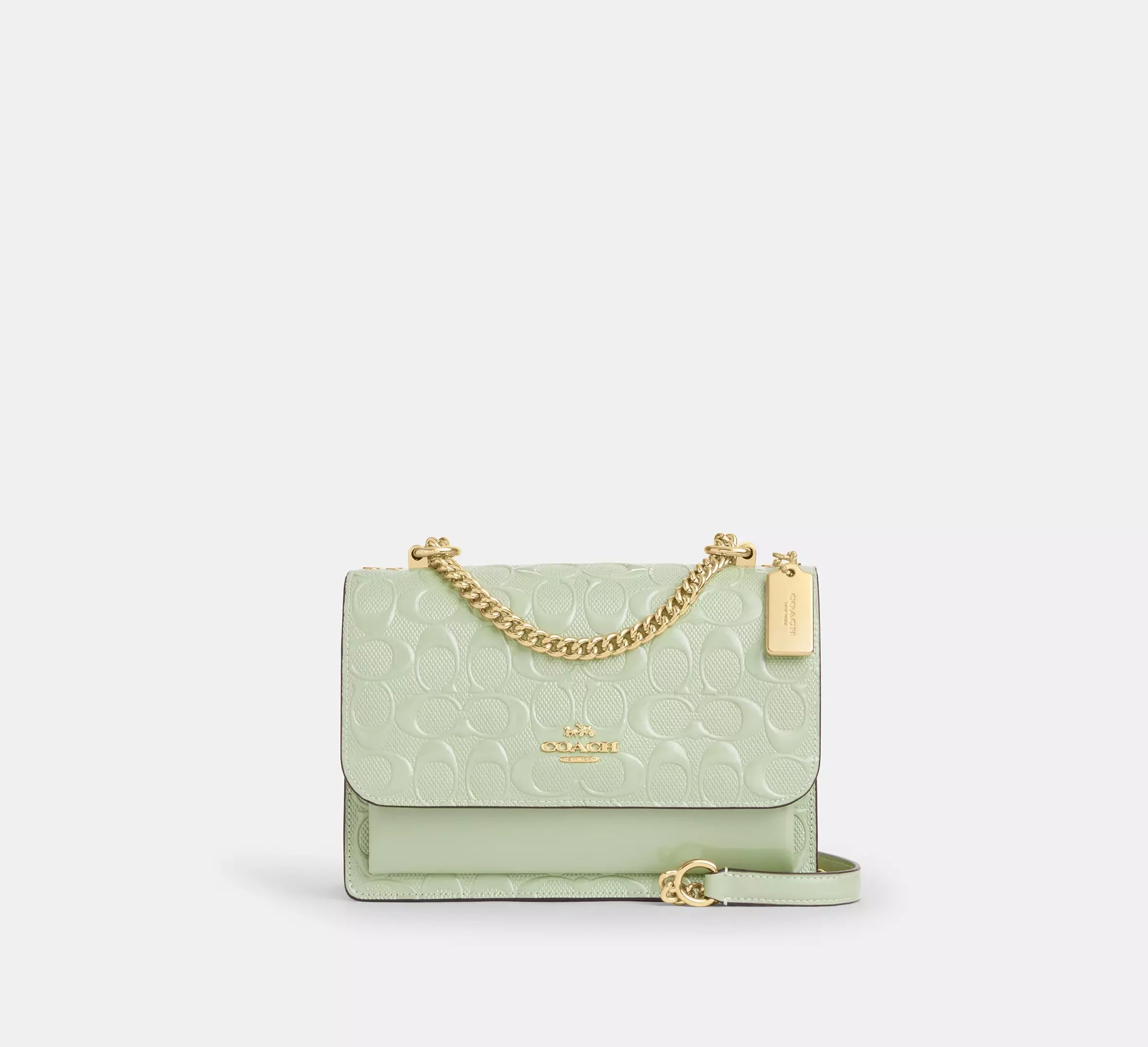 Coach Klare Crossbody Bag In Signature Leather – Gold/Pale Green - Mind Türkiye