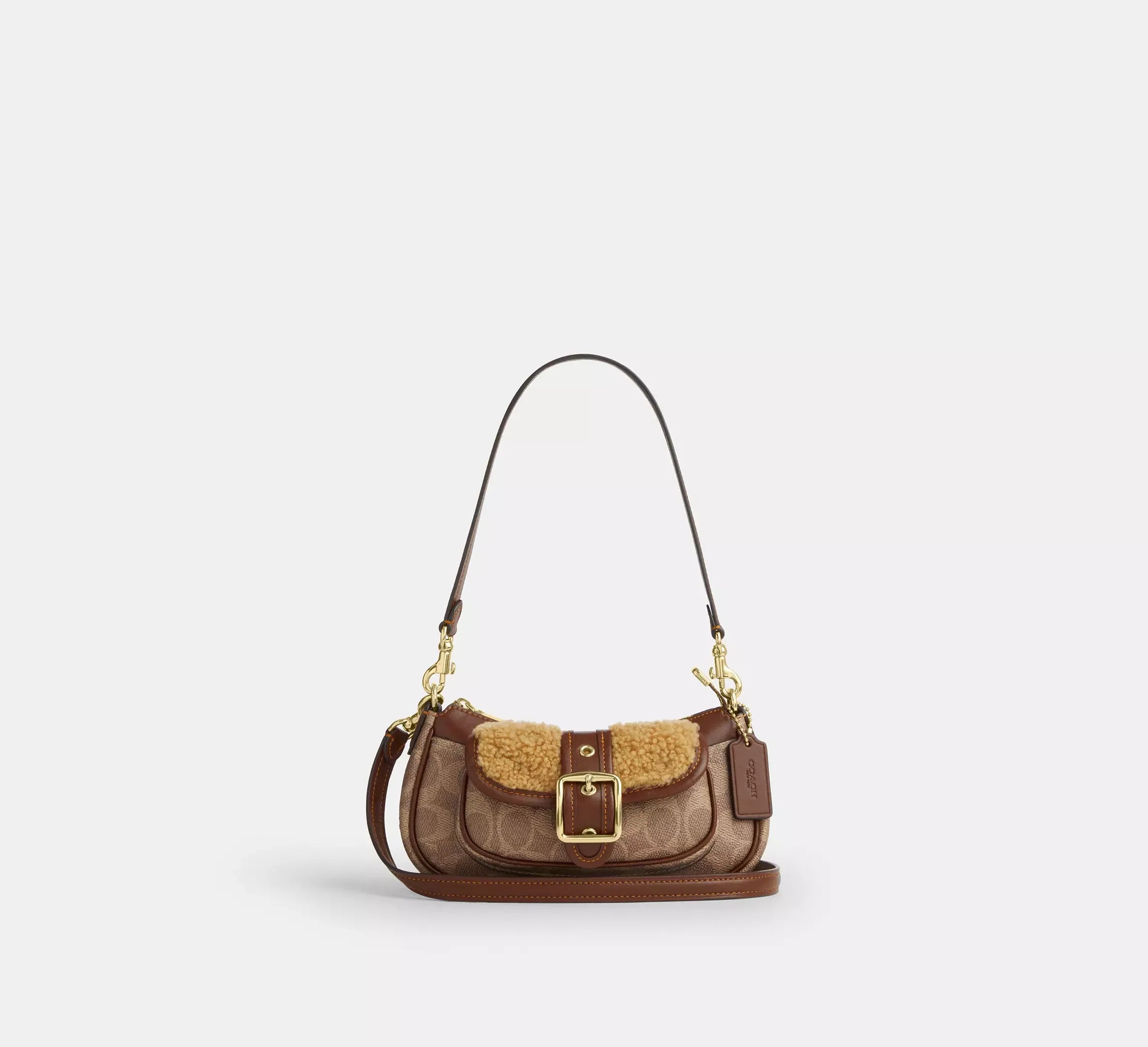 Coach Ashton Mini Shoulder Bag In Signature – Gold/Tan/Vintage Brown - Mind Türkiye
