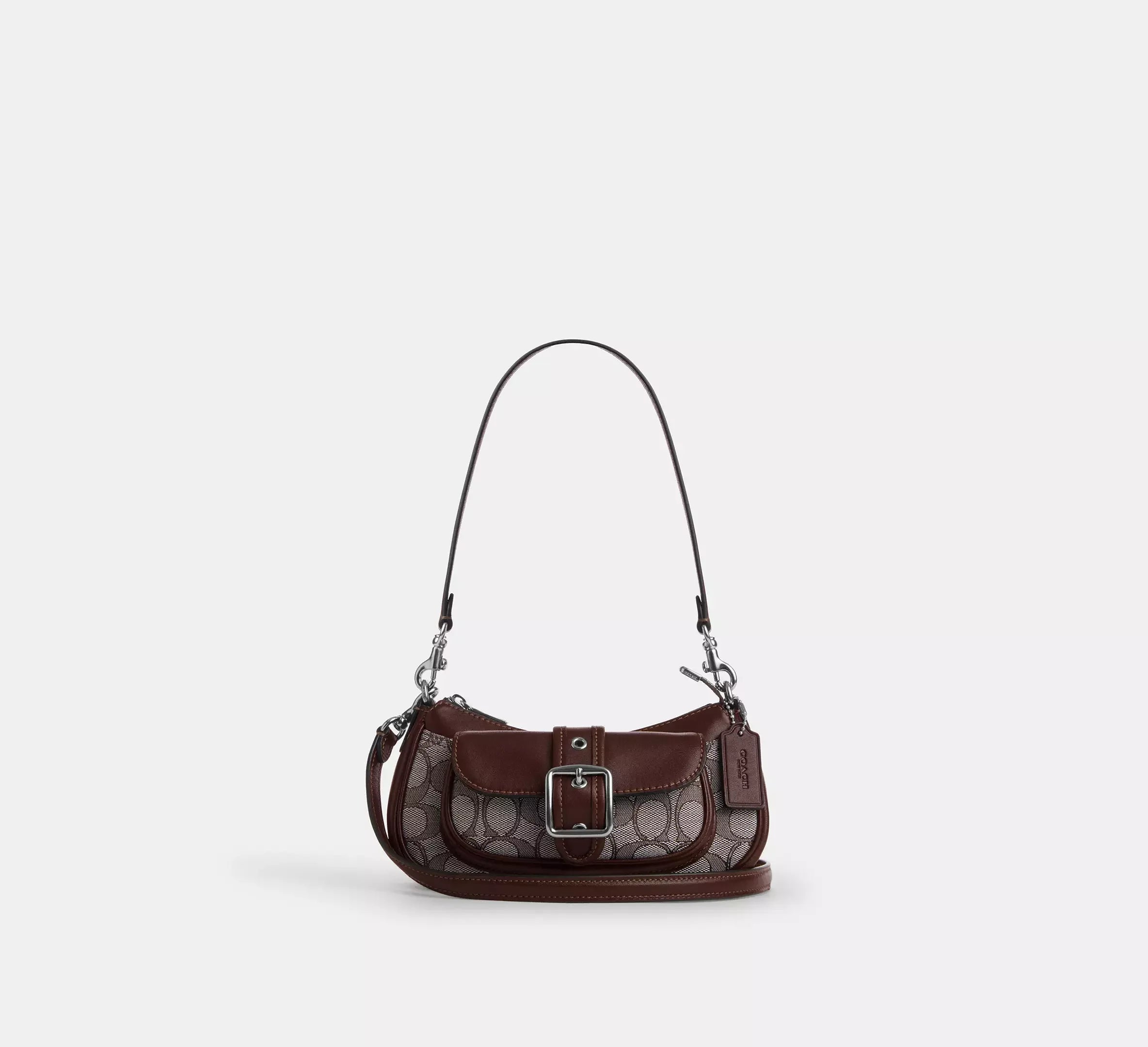 Coach Ashton Mini Shoulder Bag In Signature Jacquard – Silver - Mind Türkiye