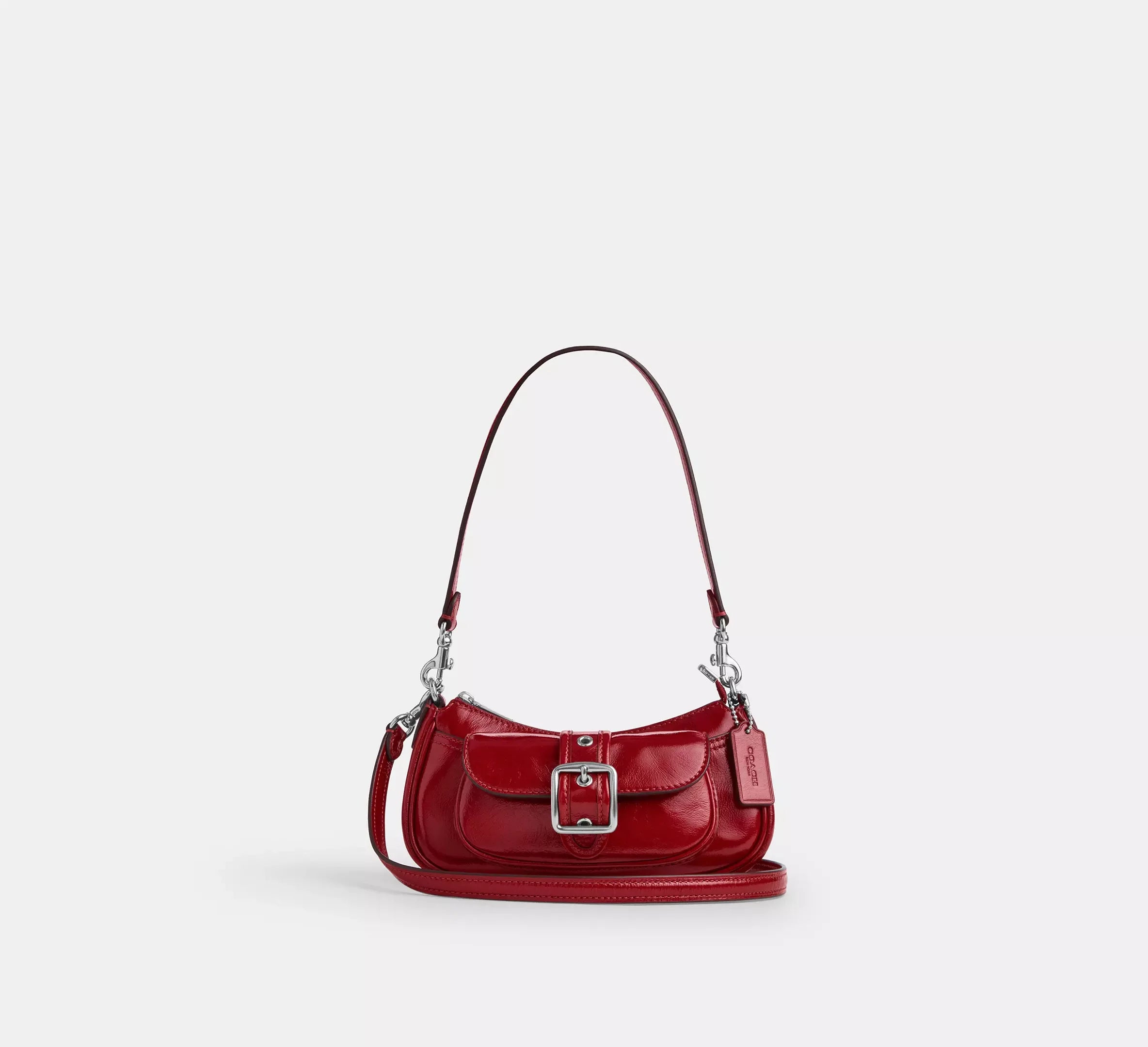 Coach Ashton Mini Shoulder Bag – Silver/Dark Cardinal - Mind Türkiye