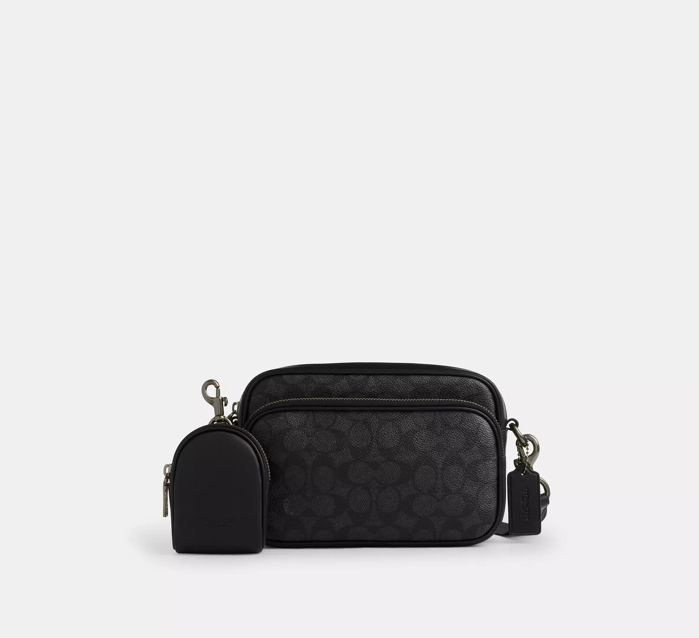 Coach Finlay Crossbody Bag In Signature – Gunmetal/Charcoal/Black - Mind Türkiye