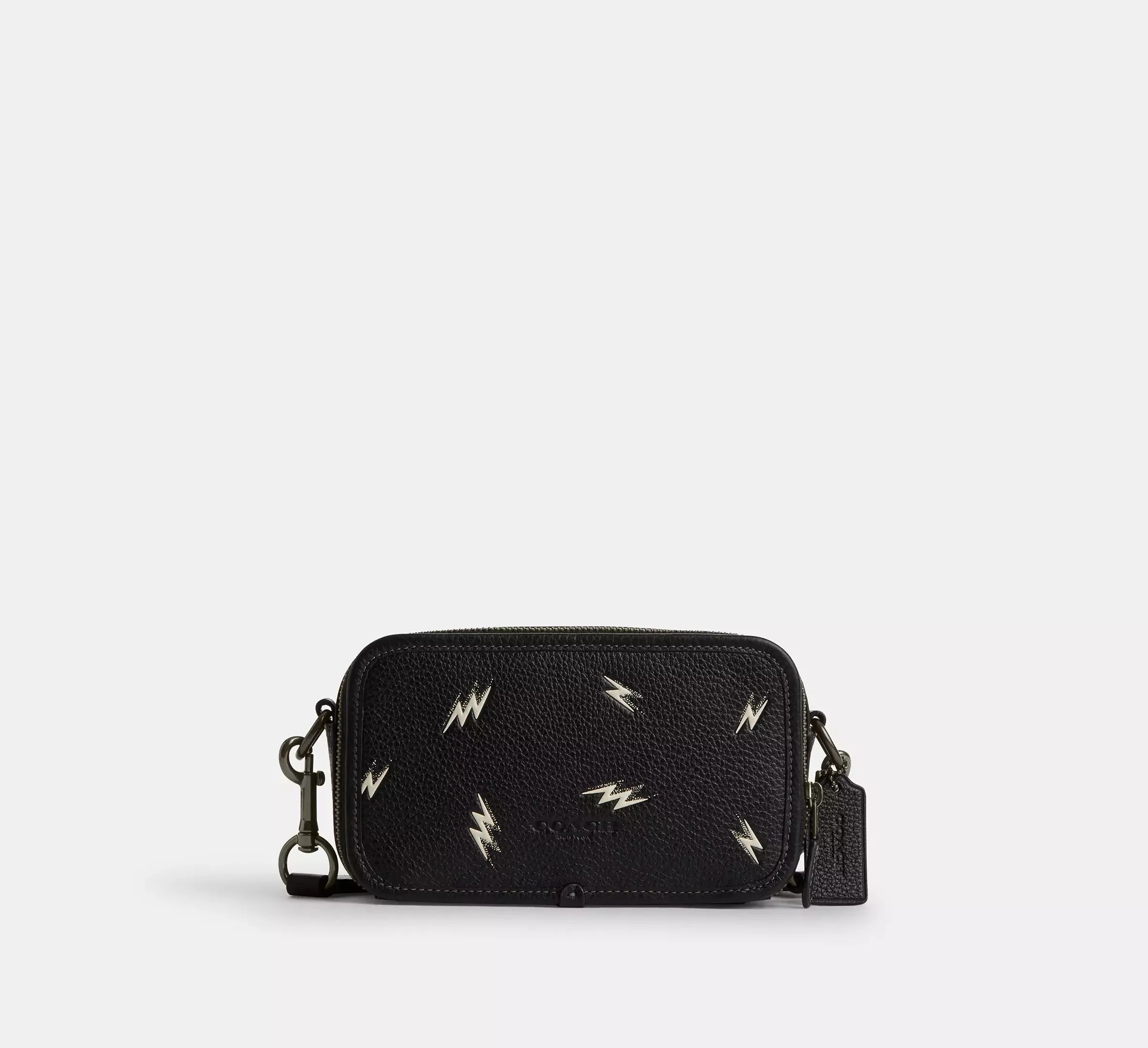 Coach Wyatt Crossbody Bag With Lightning Bolt Print – Gunmetal/Black Multi - Mind Türkiye