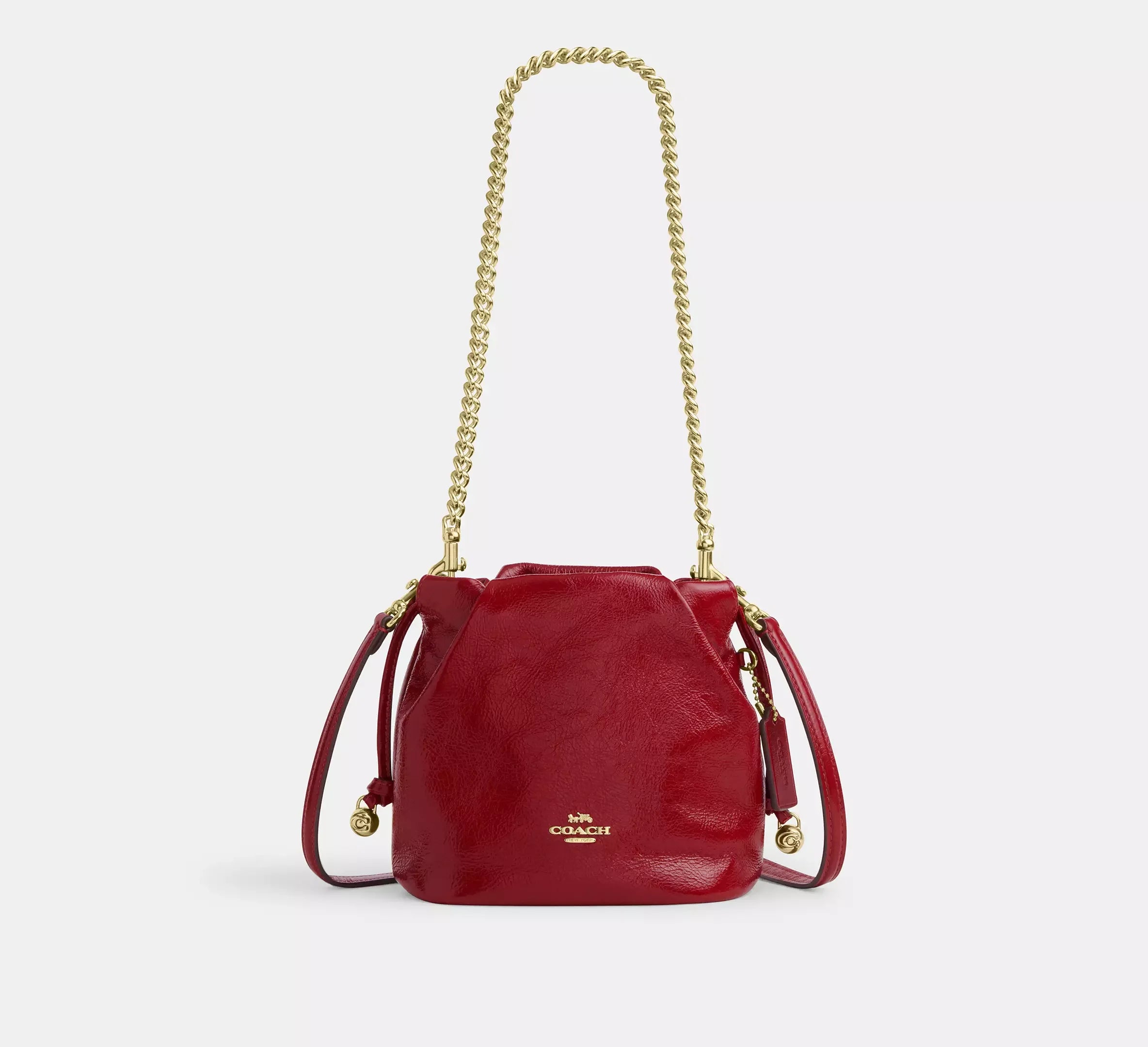 Coach Faye Mini Drawstring Bag – Gold/Dark Cardinal - Mind Türkiye