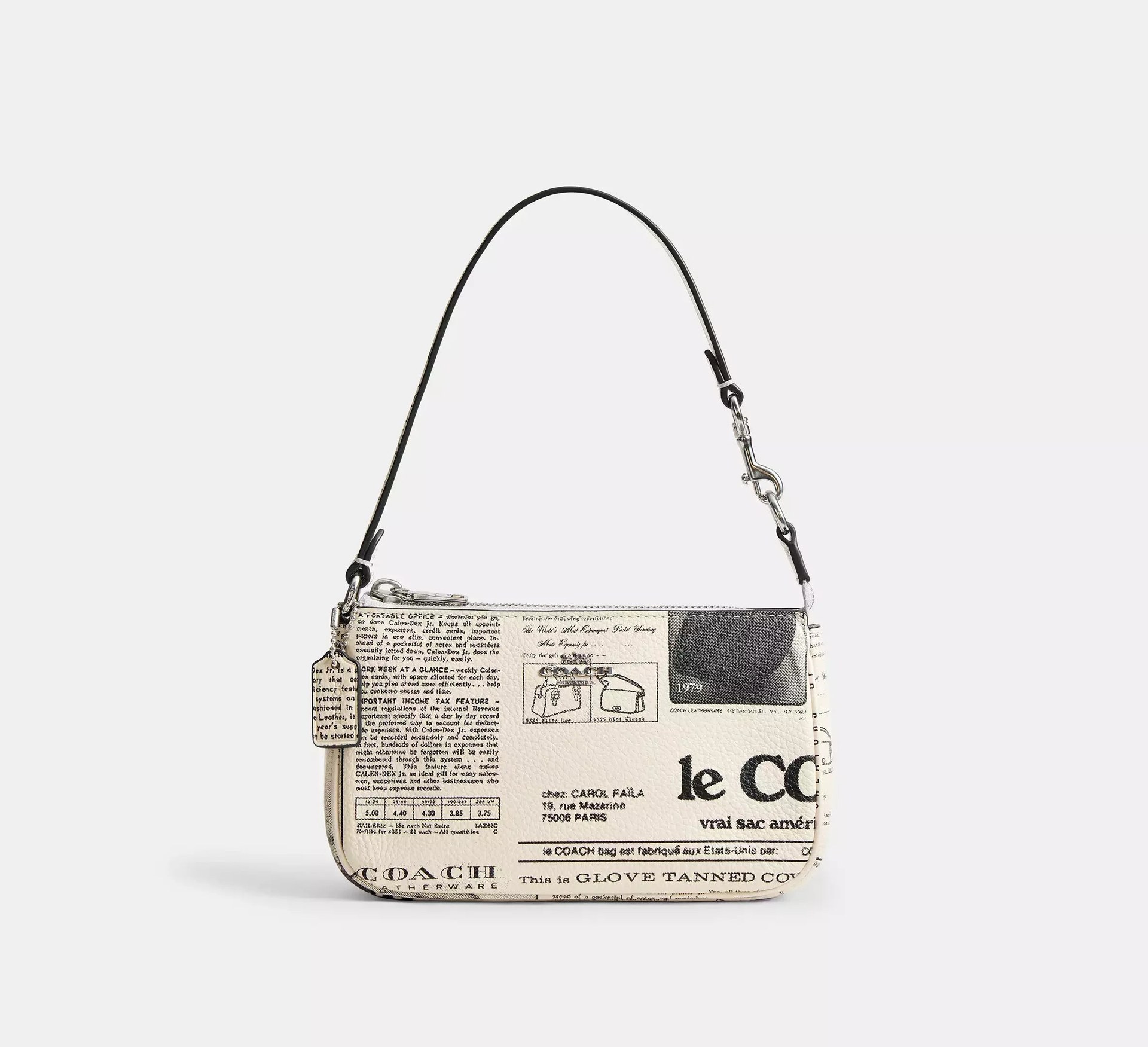 Coach Nolita 19 With Newspaper Print – Silver/Chalk Multi - Mind Türkiye