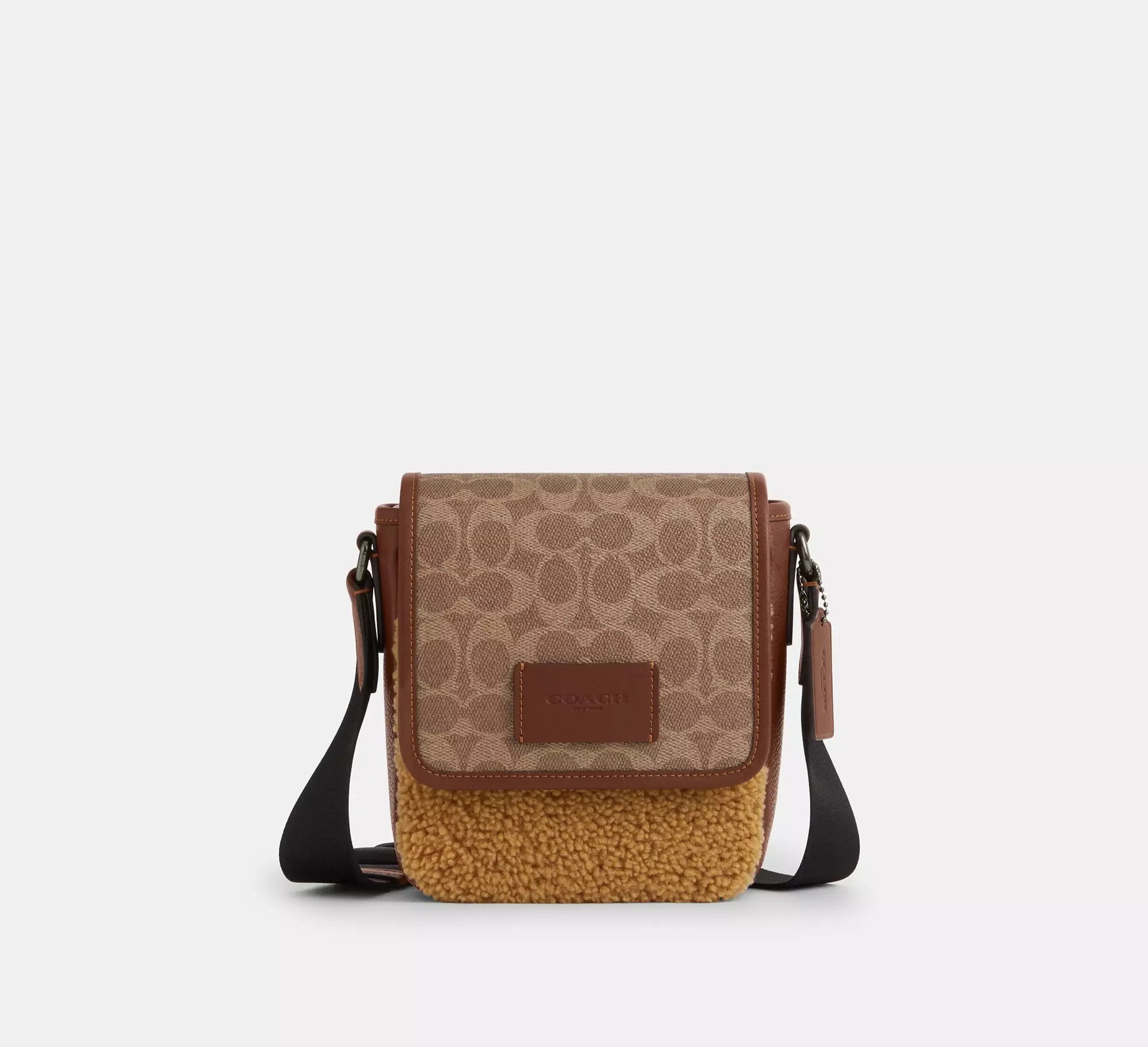 Coach Lucas Crossbody Bag In Signature – Gunmetal/Tan/Vintage Brown - Mind Türkiye