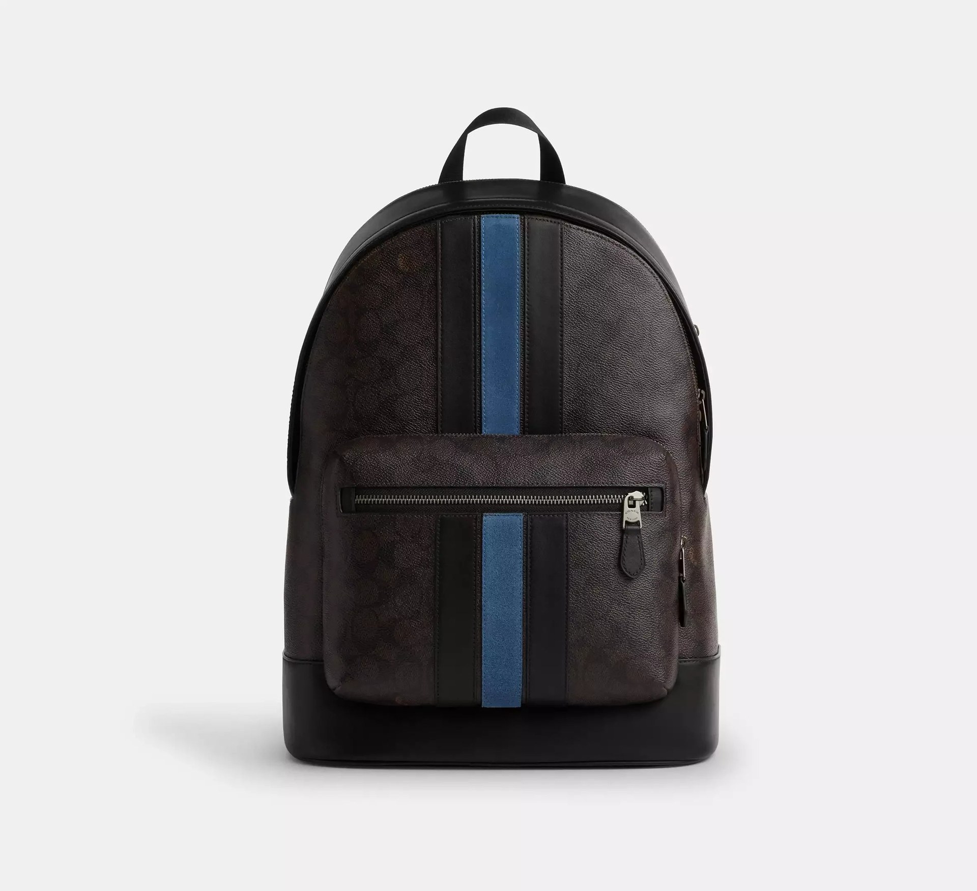 Coach West Backpack In Signature With Varsity Stripe – Gunmetal - Mind Türkiye