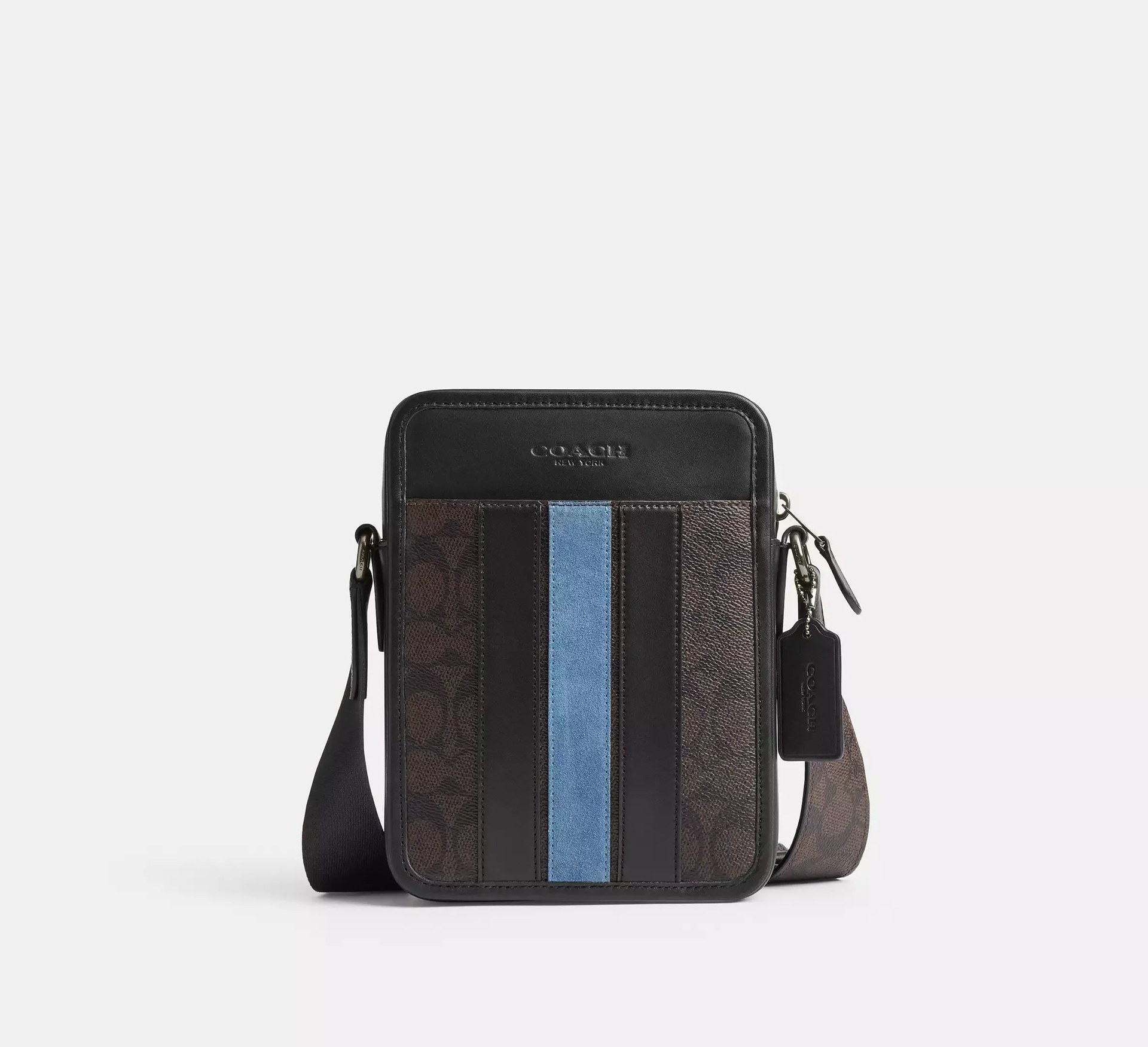 Coach Sullivan Crossbody Bag In Signature Canvas With Varsity Stripe – Gunmetal - Mind Türkiye