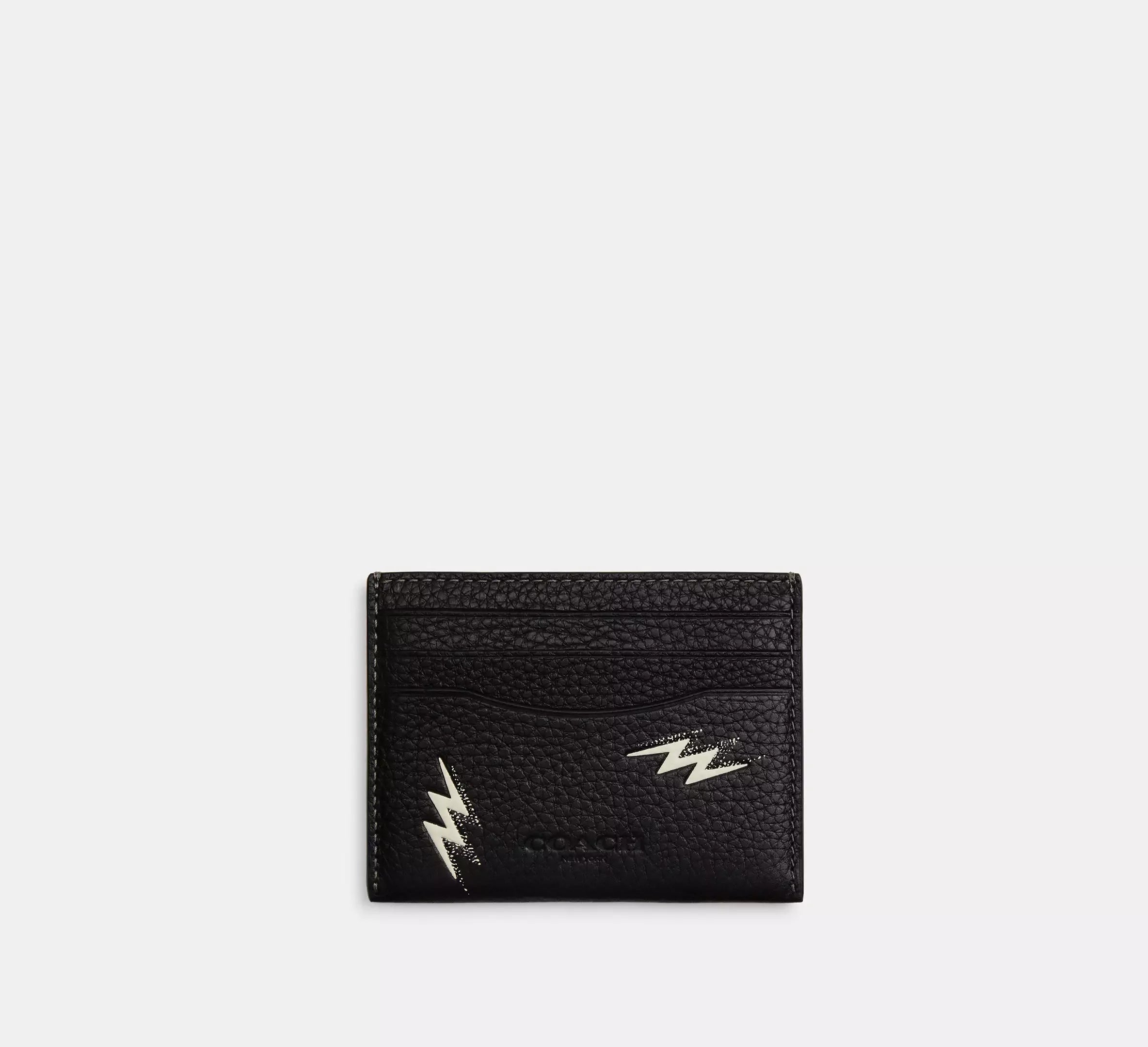 Coach Slim Id Card Case With Lightning Bolt Print – Black - Mind Türkiye