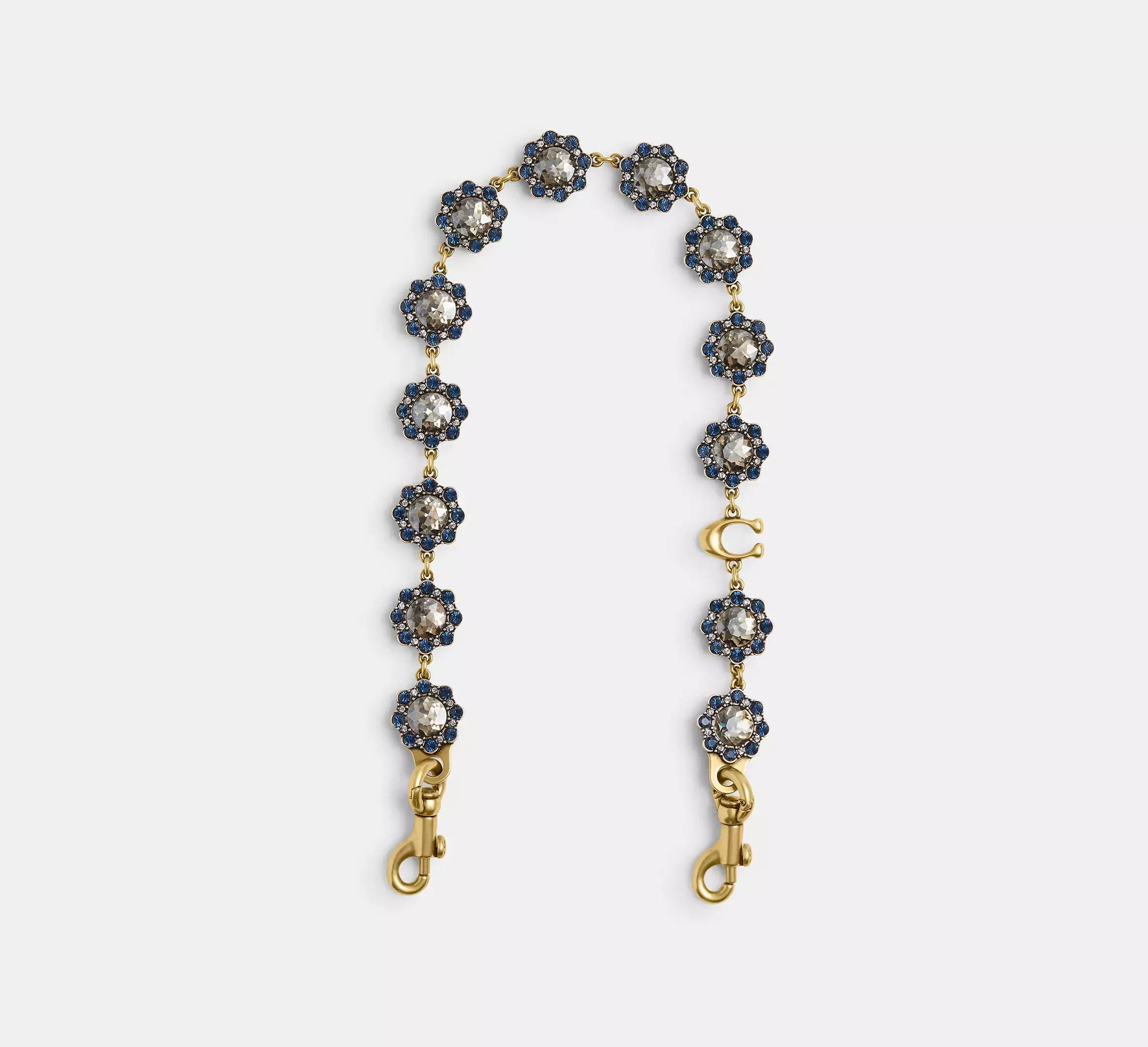 Coach Short Jewelry Chain Strap – Brass/Blue Multi - Mind Türkiye