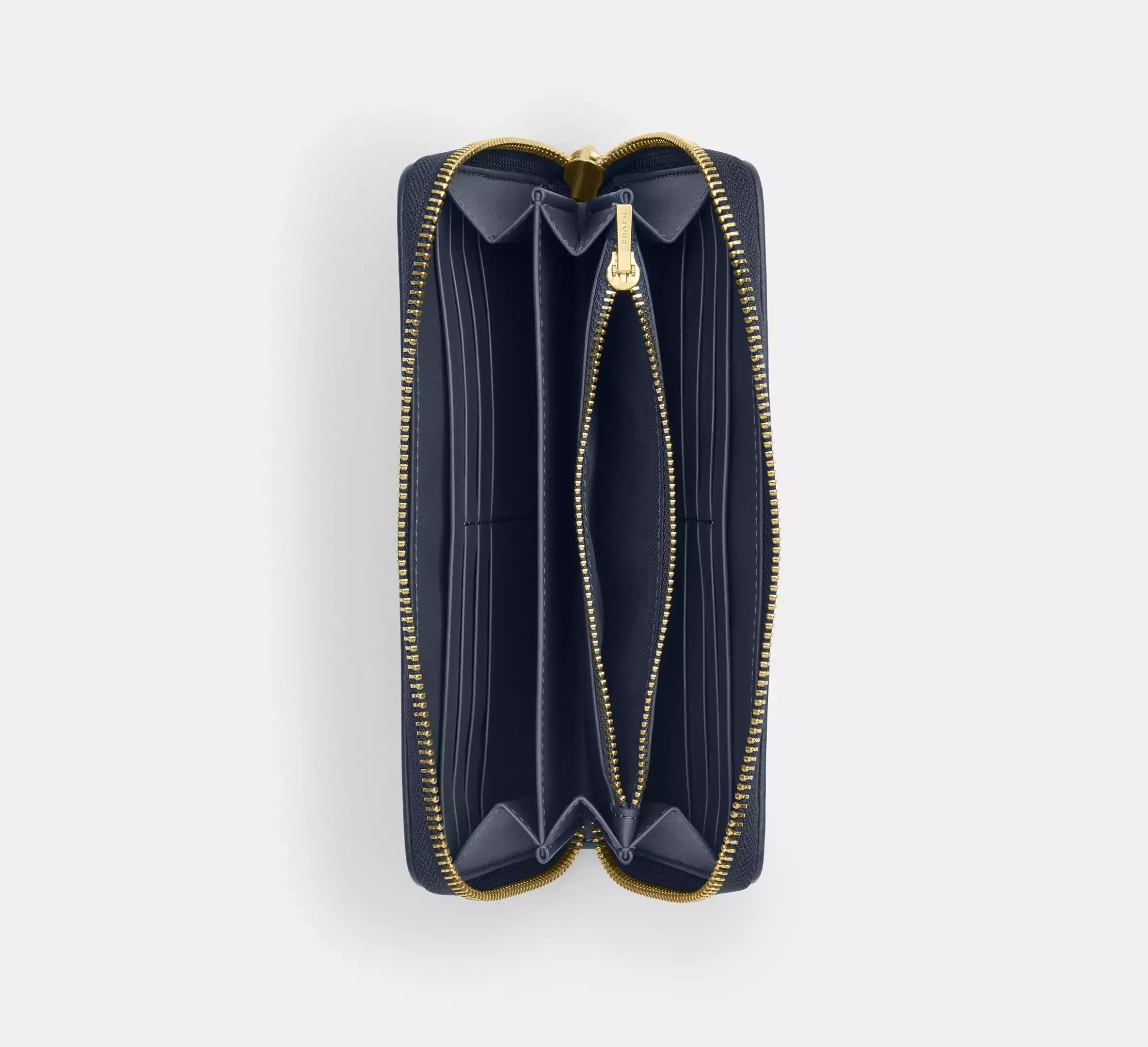 Coach Long Zip Around Wallet In Signature Denim – Gold/Indigo - Mind Türkiye