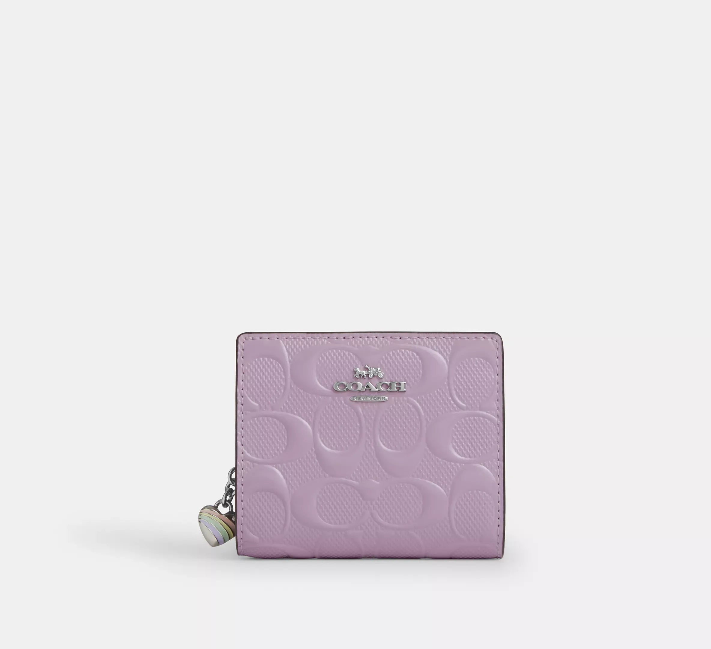 Coach Snap Wallet In Signature Leather With Heart Charm – Silver - Mind Türkiye