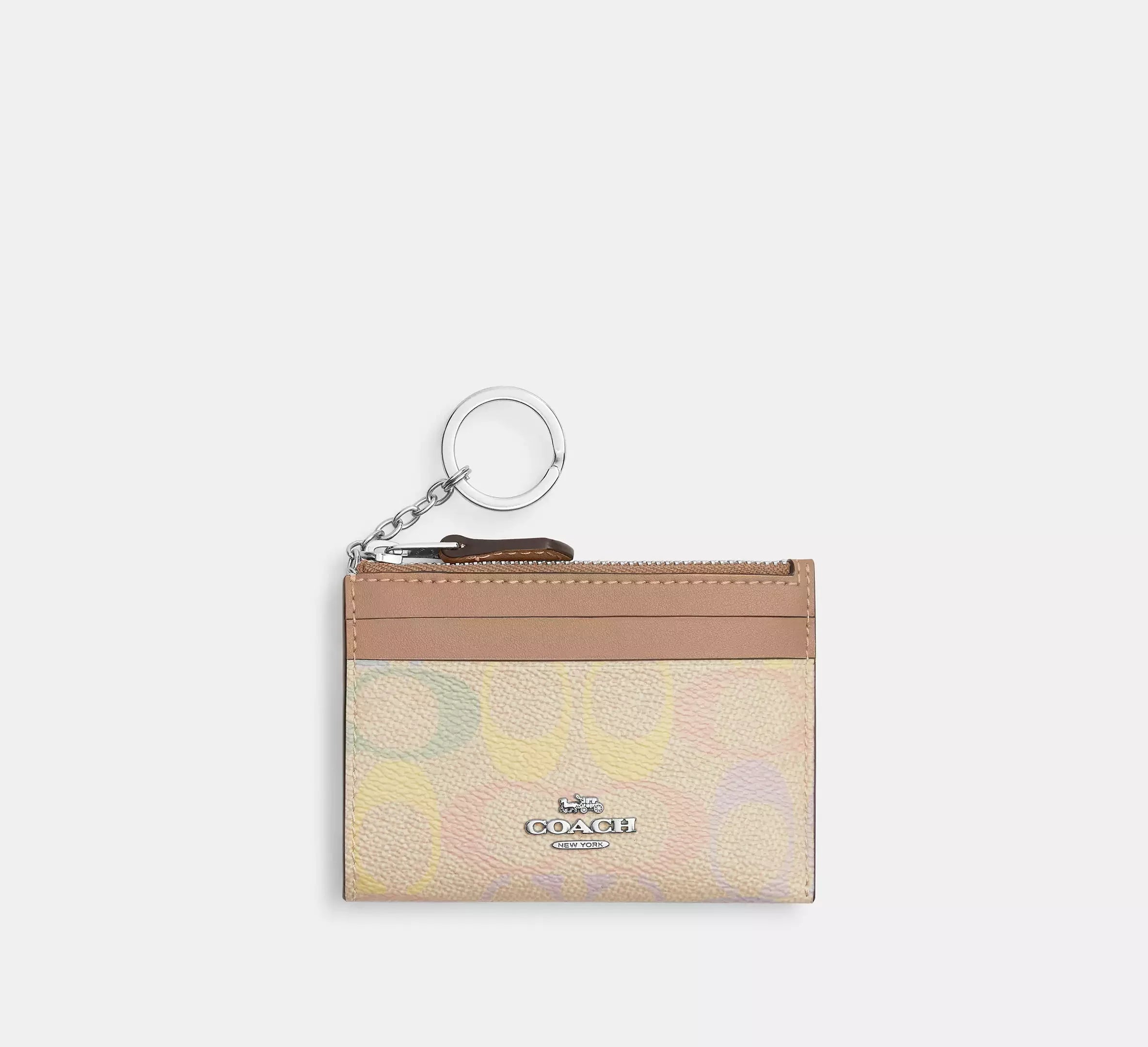 Coach Mini Skinny Id Case In Rainbow Signature – Silver - Mind Türkiye