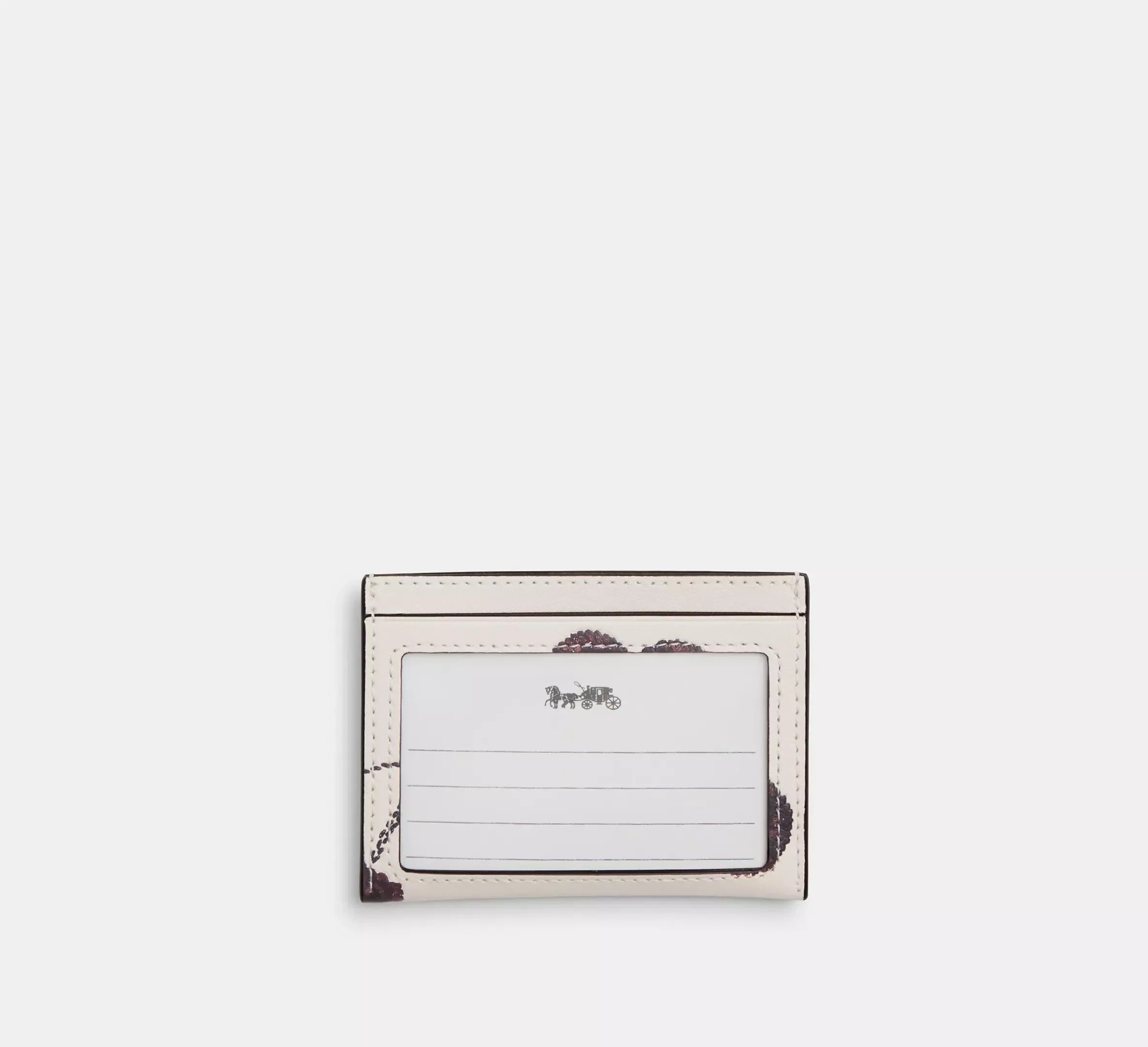Coach Slim Id Card Case With Cherry Print – Silver/Chalk Multi - Mind Türkiye