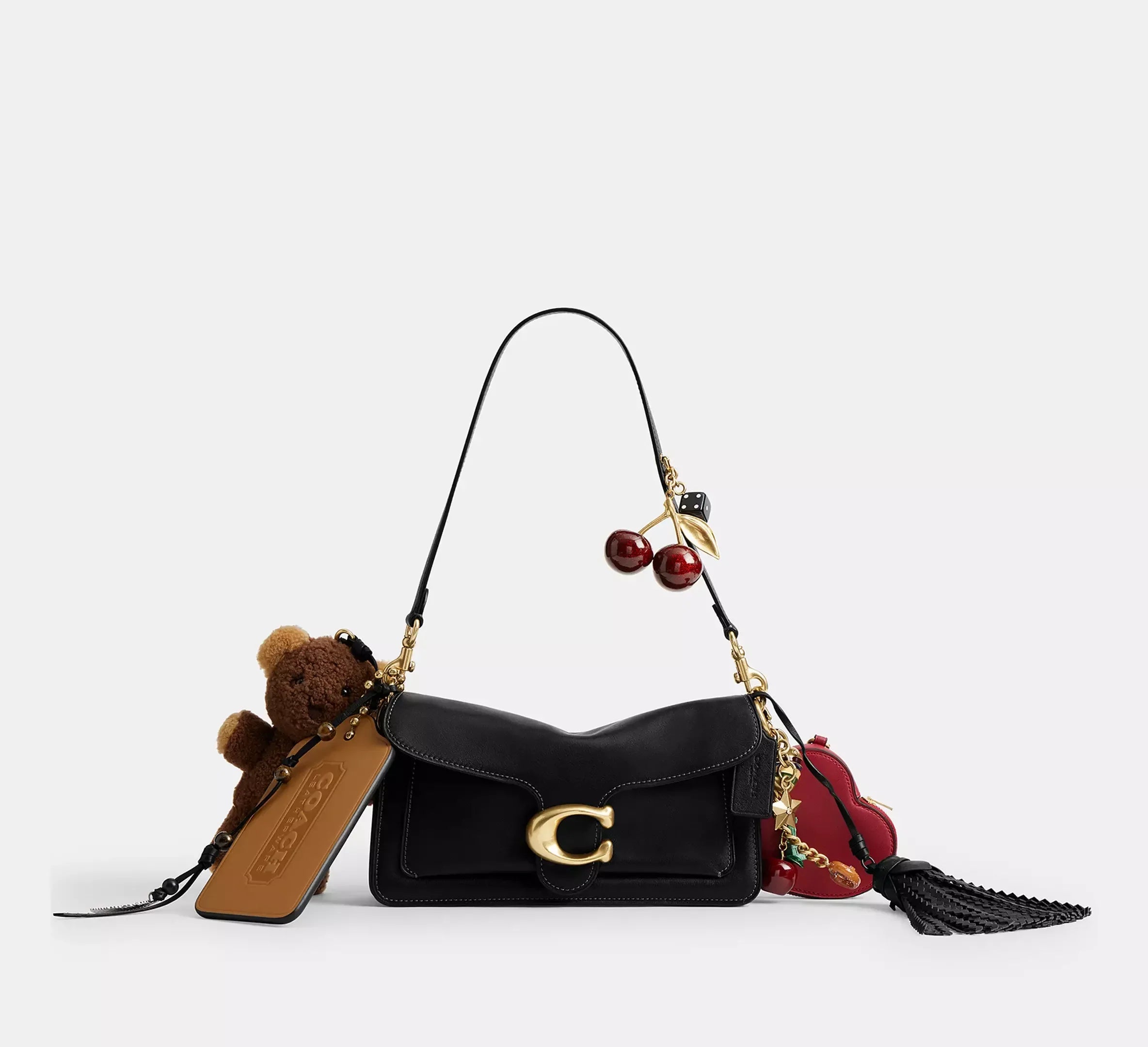 Coach Tabby Shoulder Bag 26 With Charms – Novelty Leather/Brass/Black Multi - Mind Türkiye