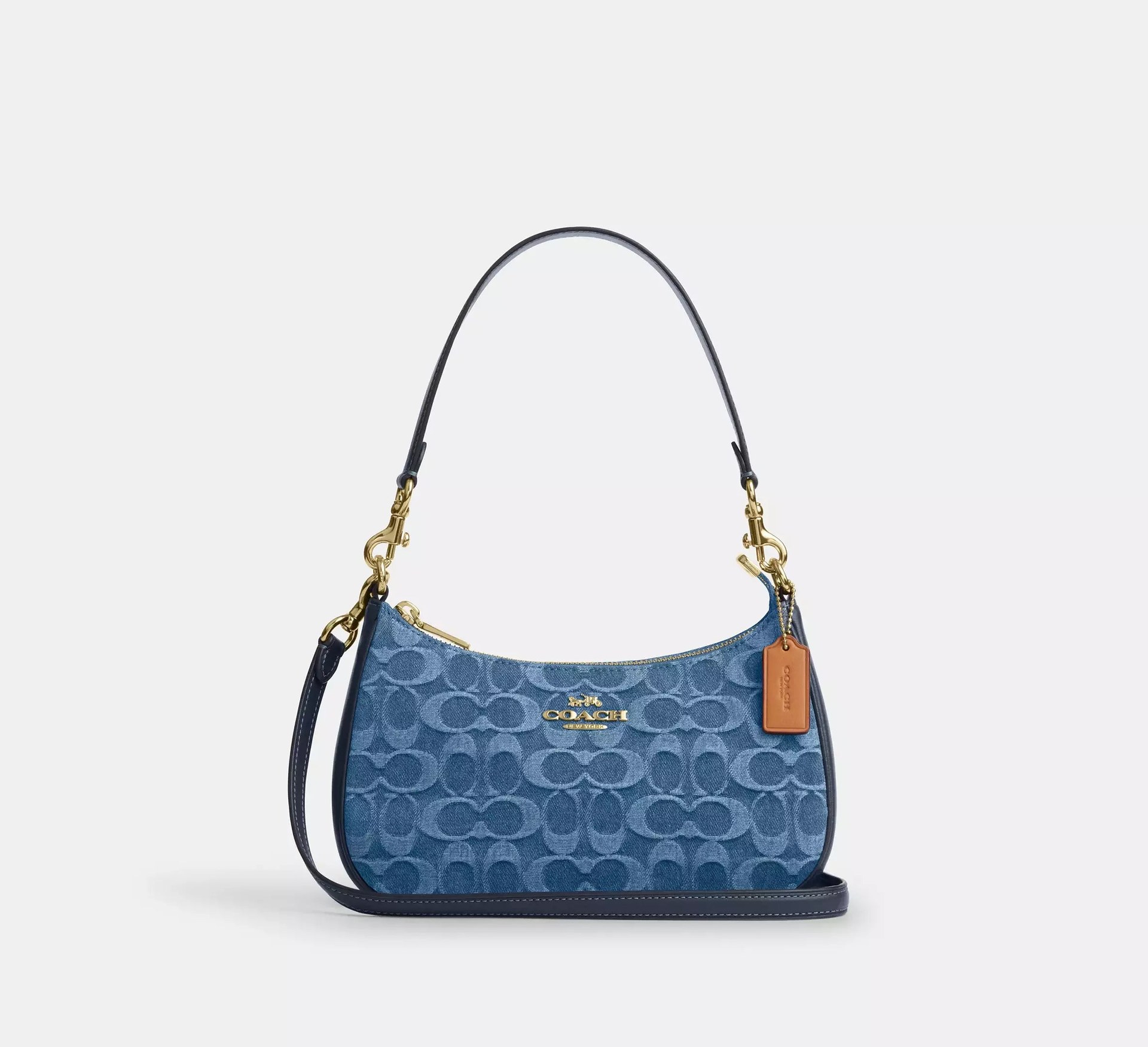 Coach Teri Shoulder Bag In Signature Denim – Gold/Indigo - Mind Türkiye
